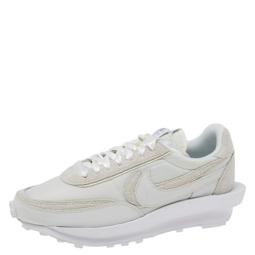 Nike x Sacai White Suede and Nylon LD Waffle Sneakers Size 42.5