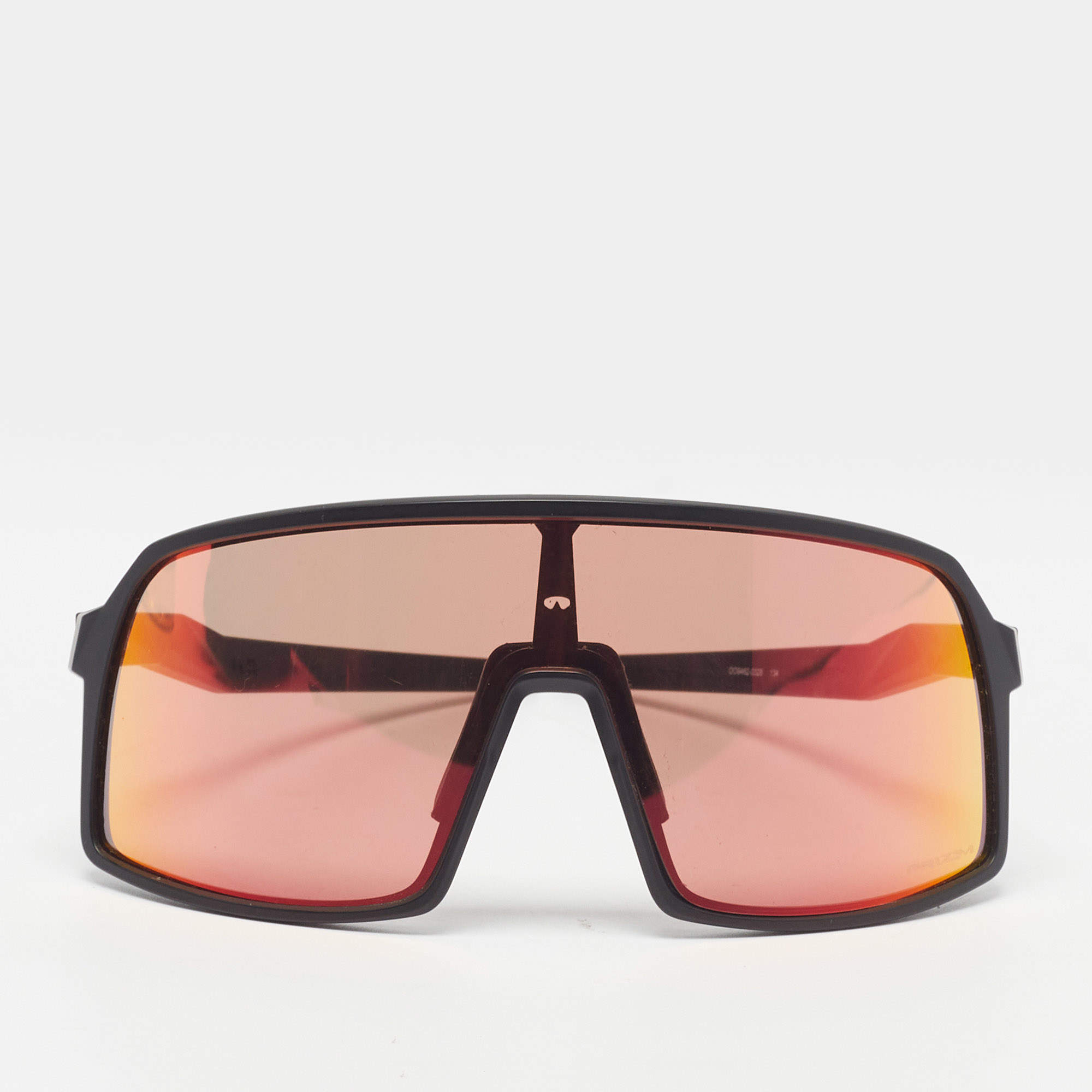 Pre Owned Oakley Black/Iridescent Red Prizm OO9462 0328 Sutro S Shield Sunglasses