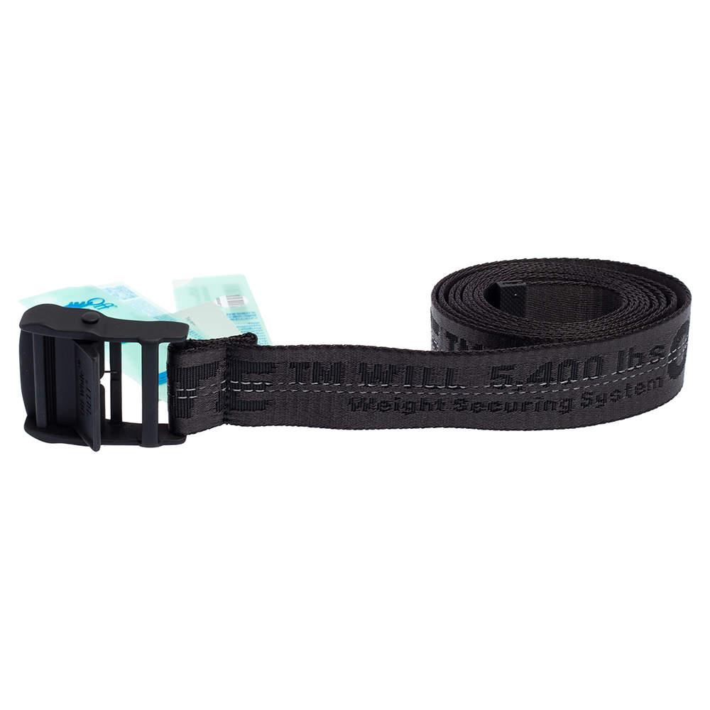Pre Owned Off-White Black Nylon Classic Industrial Belt 200CM