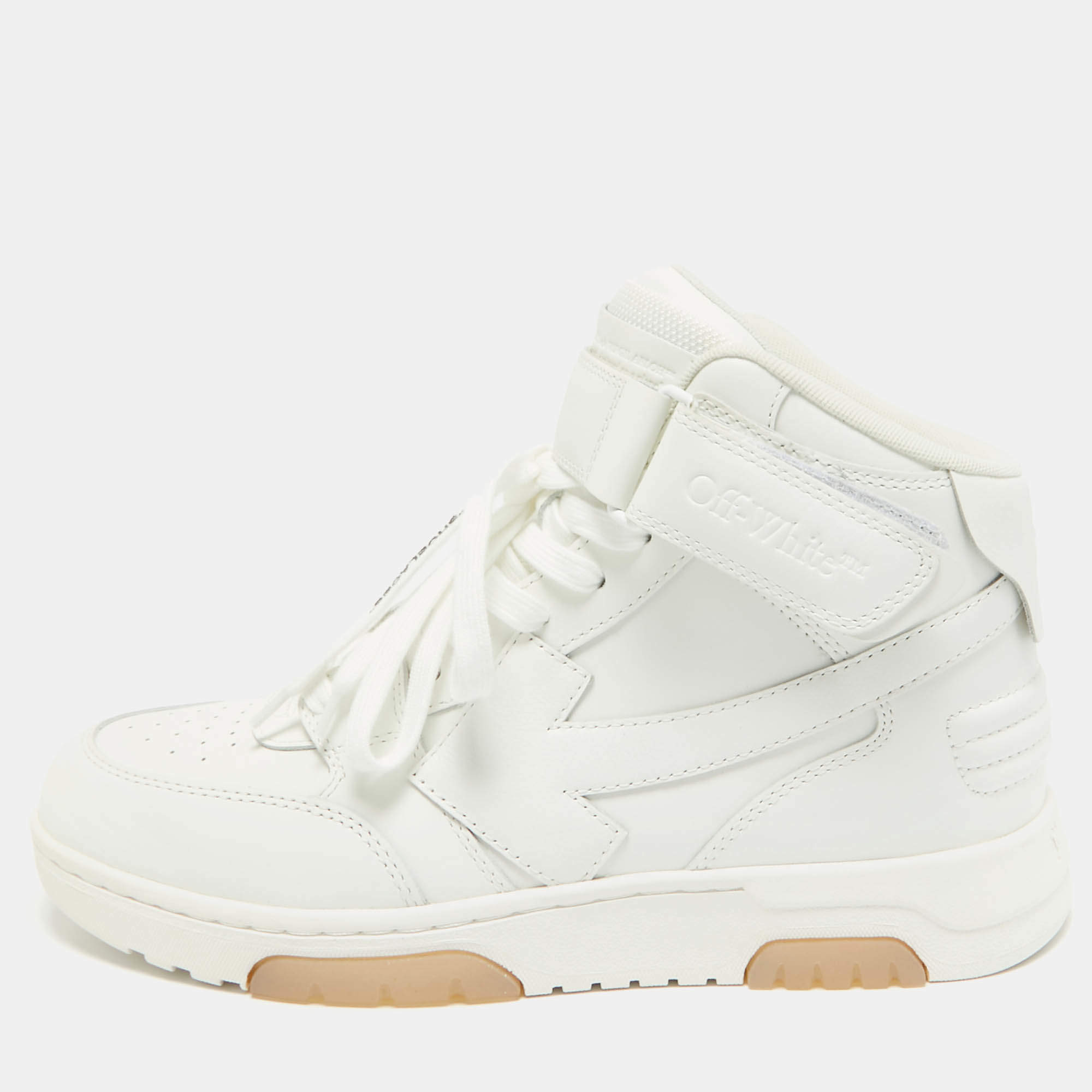 Off-White White Leather Out Of Office High Top Sneakers Size 41