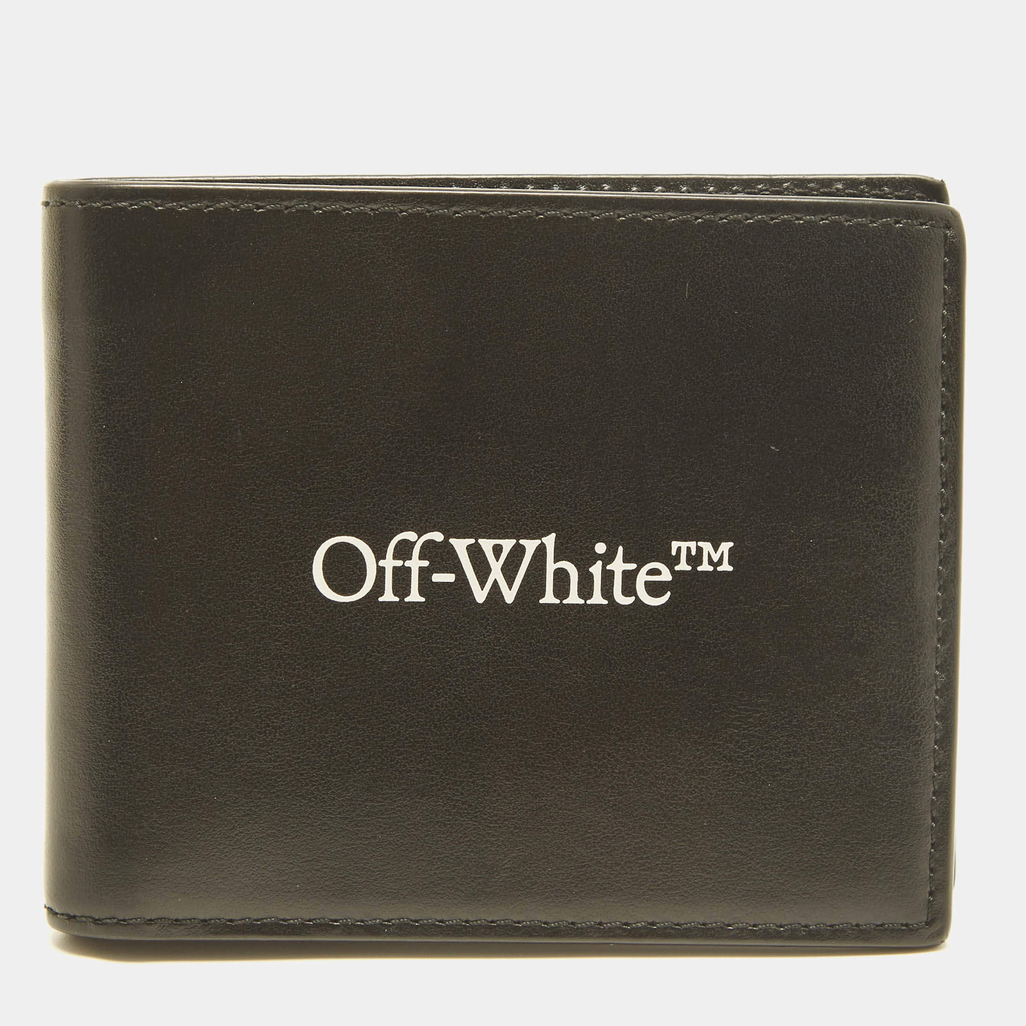 Pre Owned Off-White Bookish Black Leather Bifold Wallet