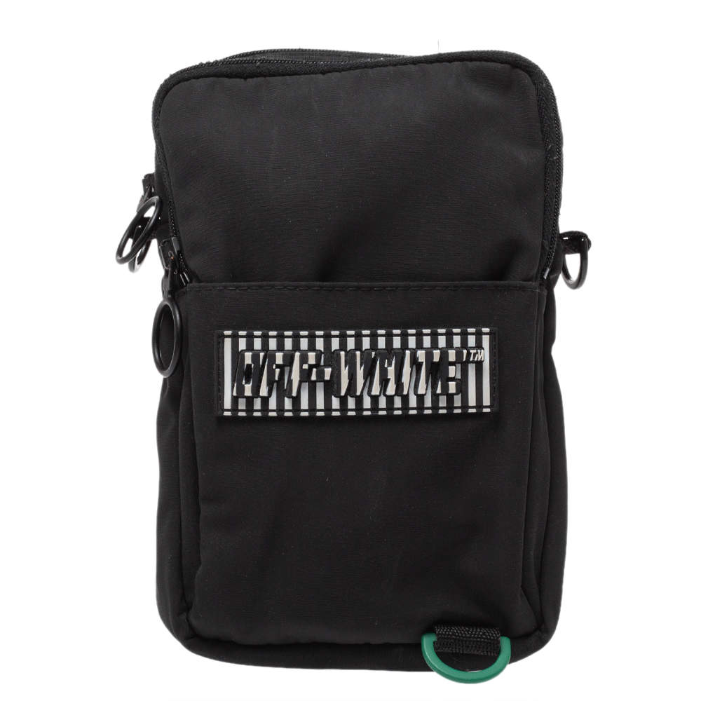 Off-White Black Nylon Patch Hip Bag 