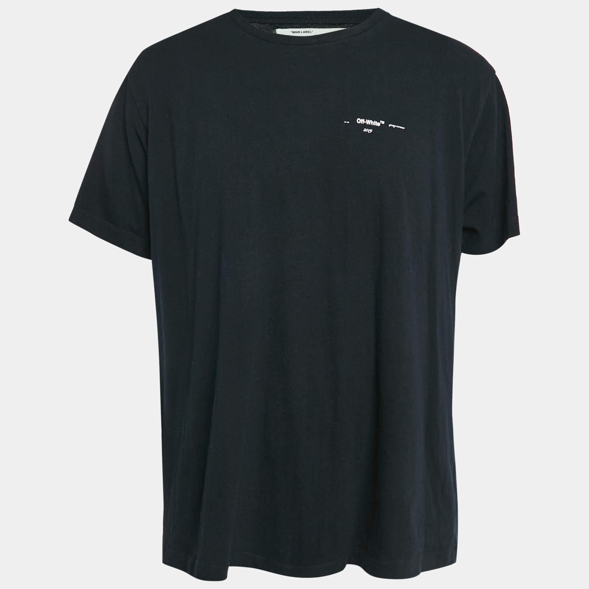 Pre Owned Off-White Black Arrow Print Cotton Oversized T-Shirt M