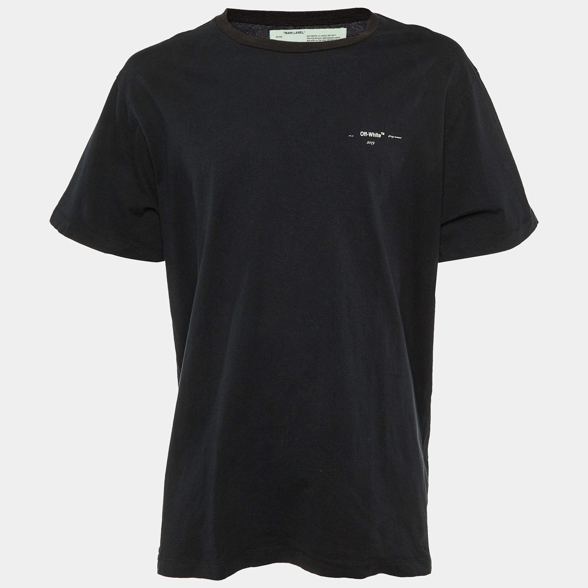 Off-White Black Arrow Print Cotton Oversized T-Shirt S