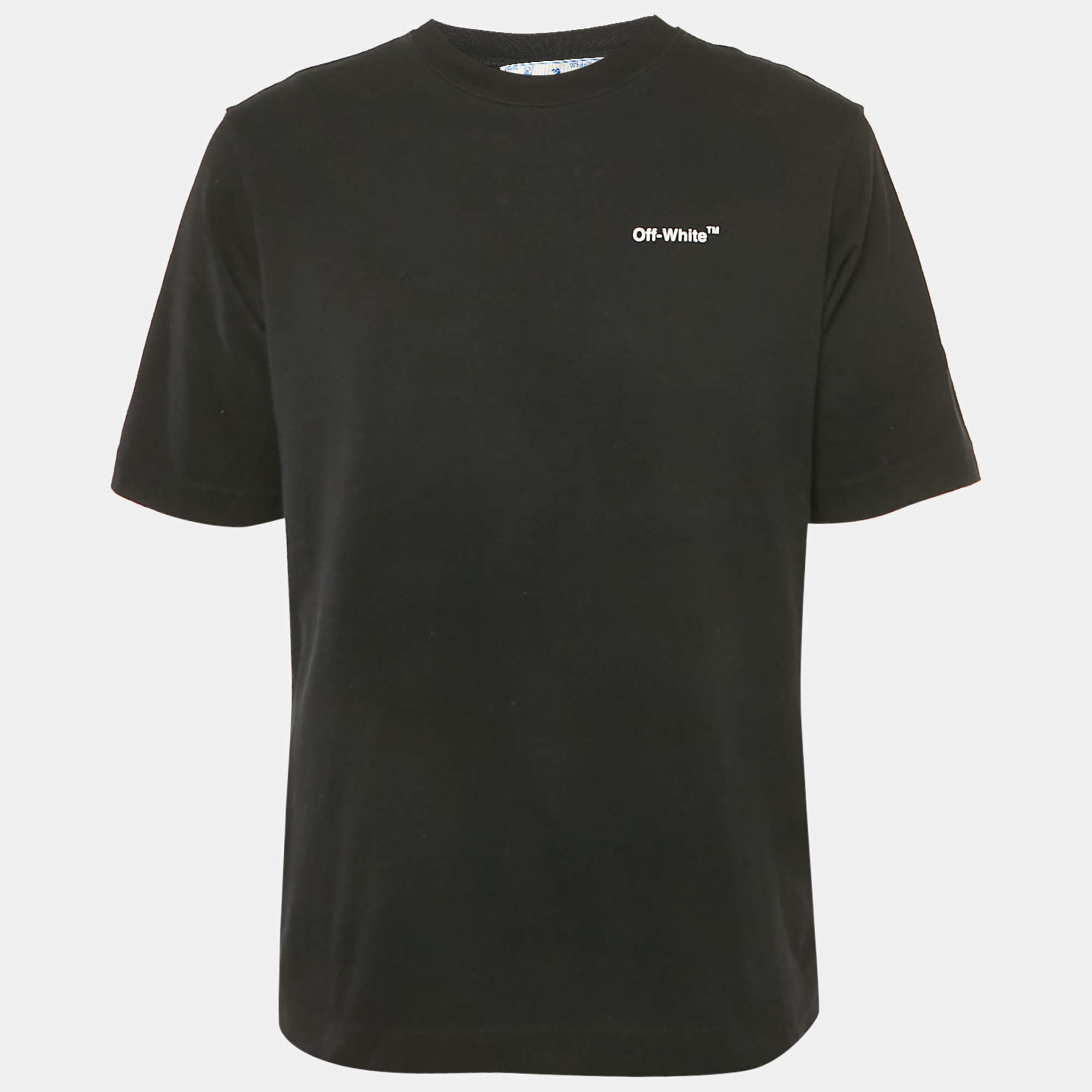 Pre Owned Off-White Black Caravaggio Crowing Cotton Jersey T-Shirt S