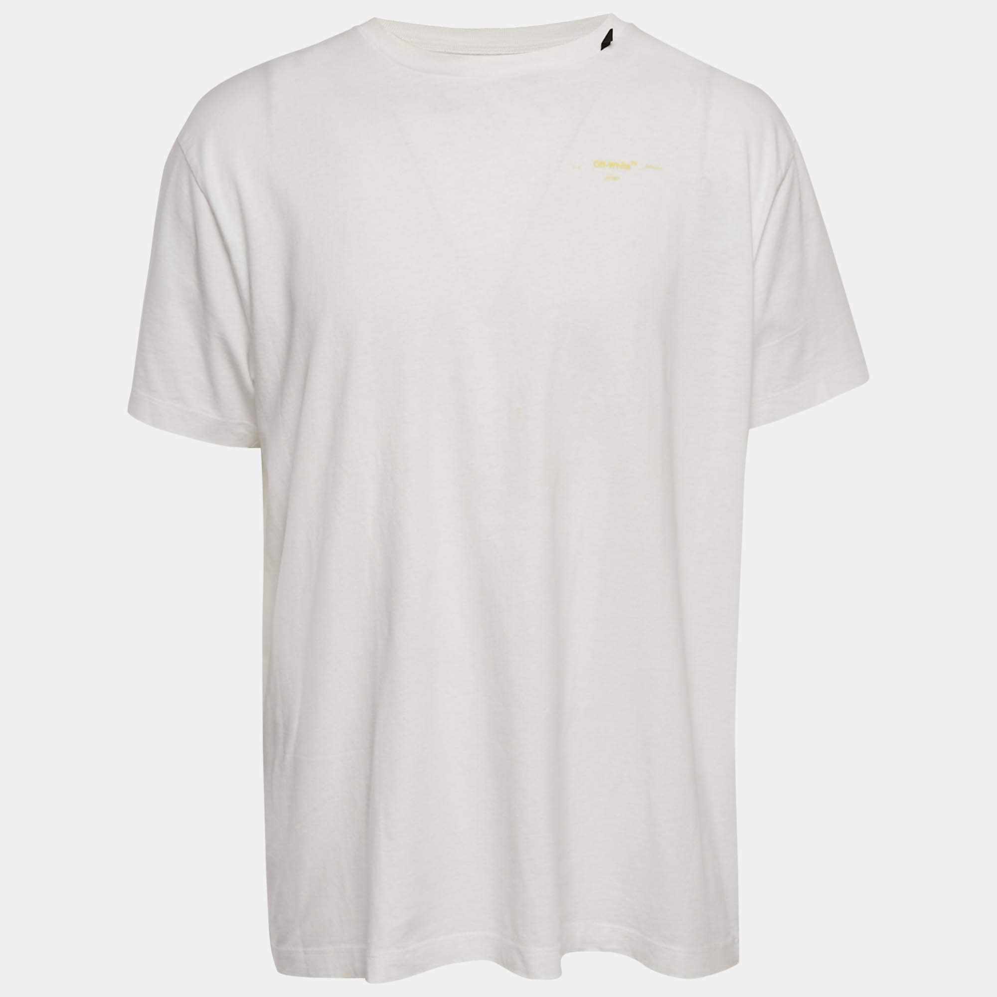 مملوكة مسبقًا تي شيرت أوف وايت سهم أبيض دهان جيرسي كبير جدًا (إكس سمول)