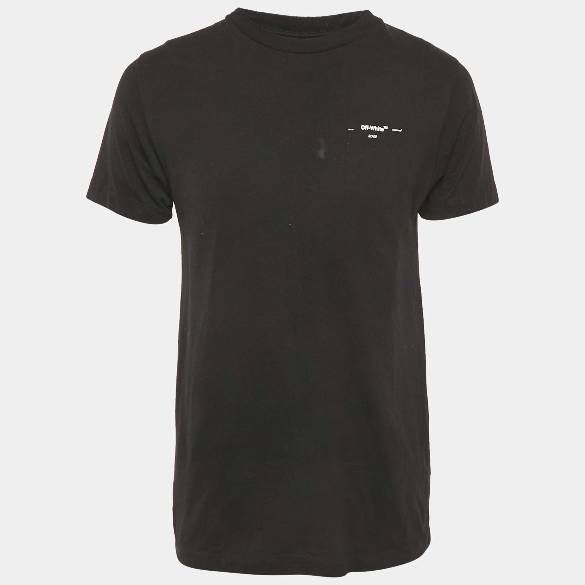 Pre Owned Off-White Black Cotton Knit T-Shirt S