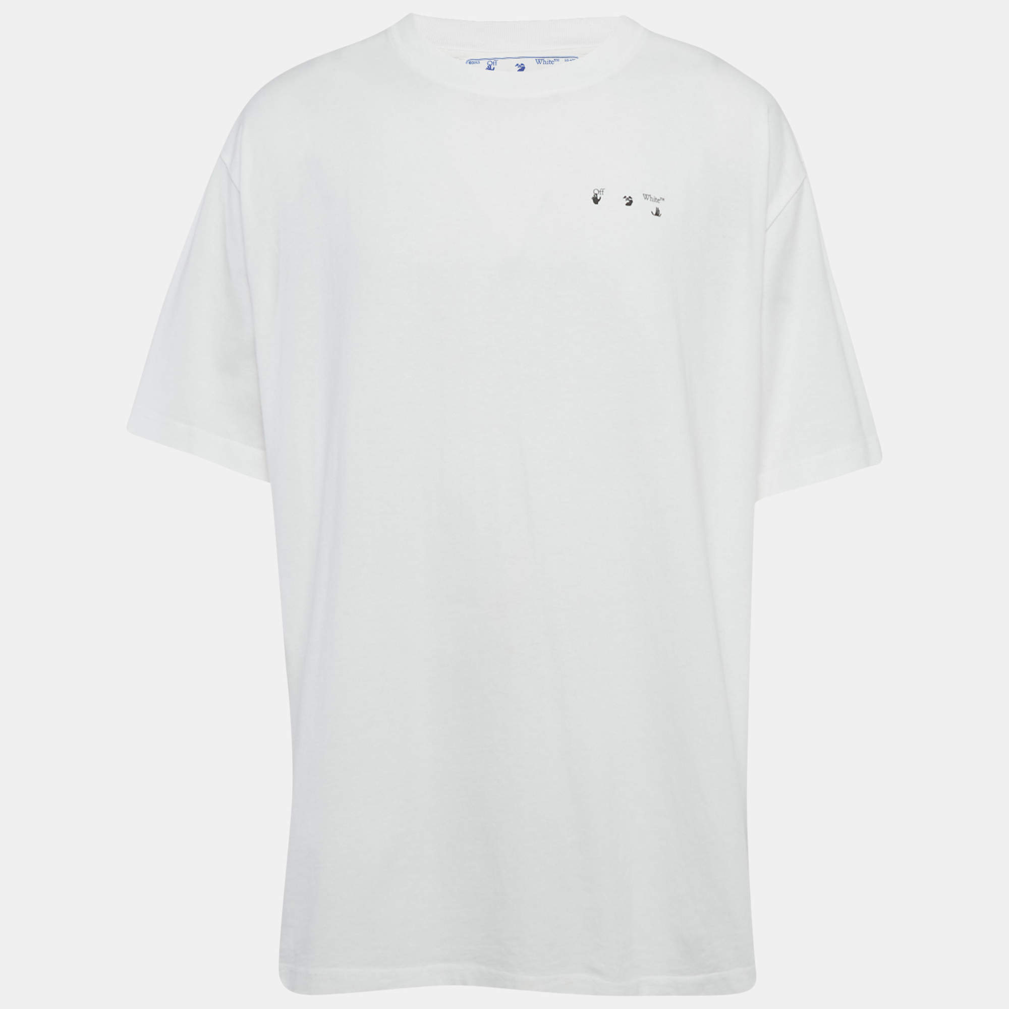 Off-White Black Impressionism Print Cotton Crew Neck Half