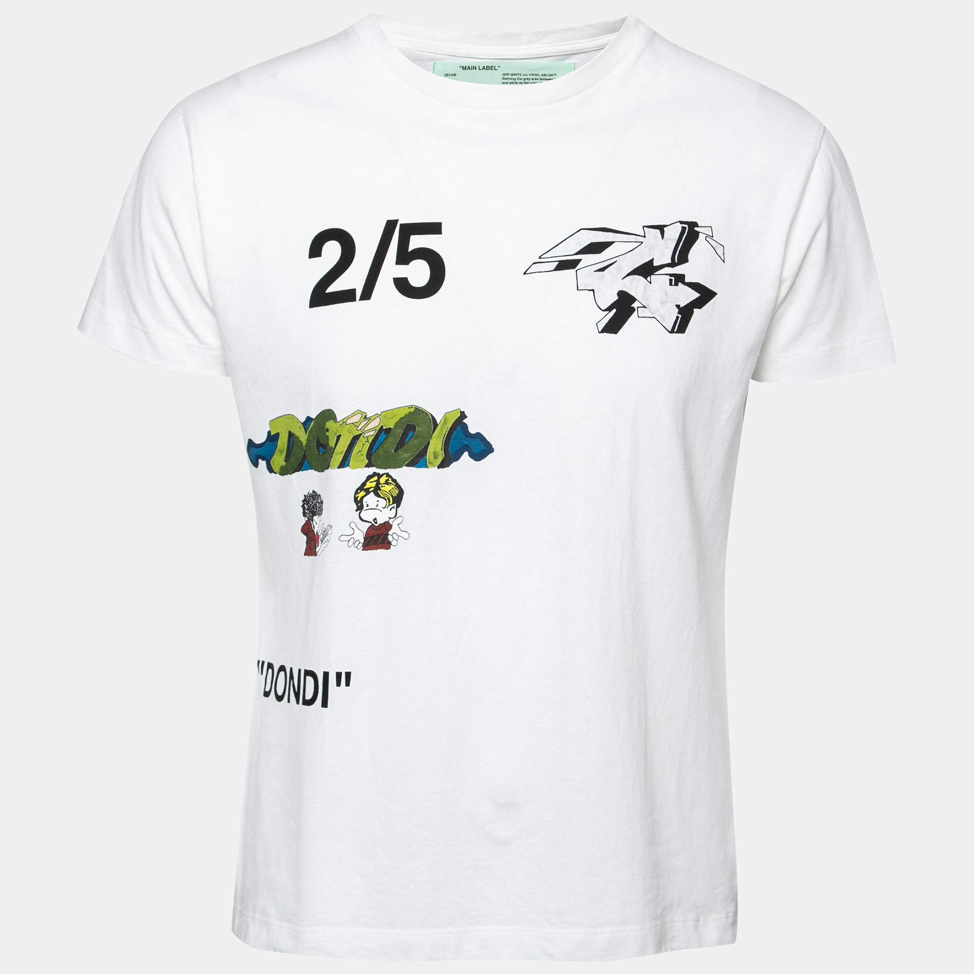 Pre Owned Off-White 2/5 Dondi Print White Cotton T-Shirt M