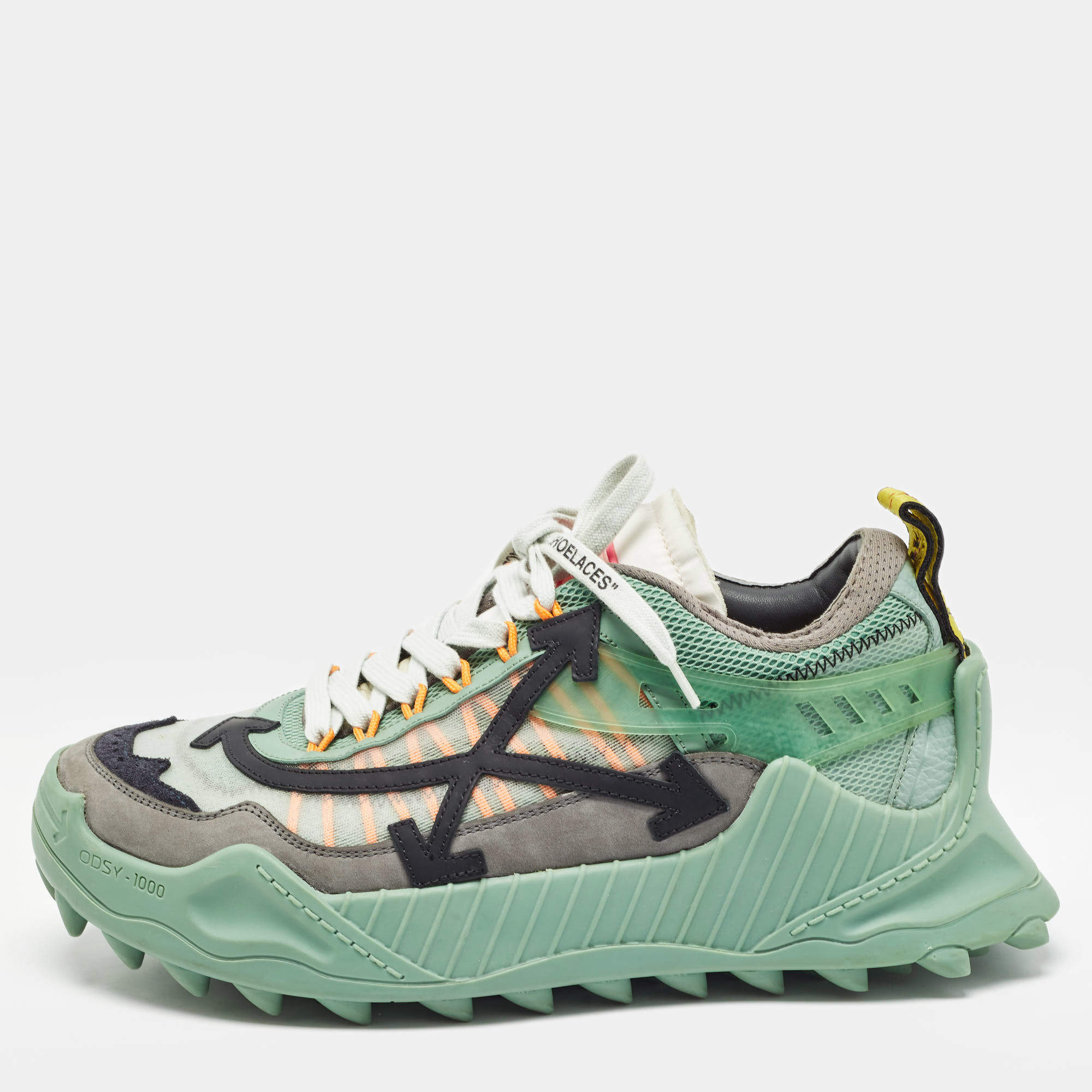 Off-White Multicolor Mesh and Nubuck Leather Odsy-1000 Sneakers Size 42