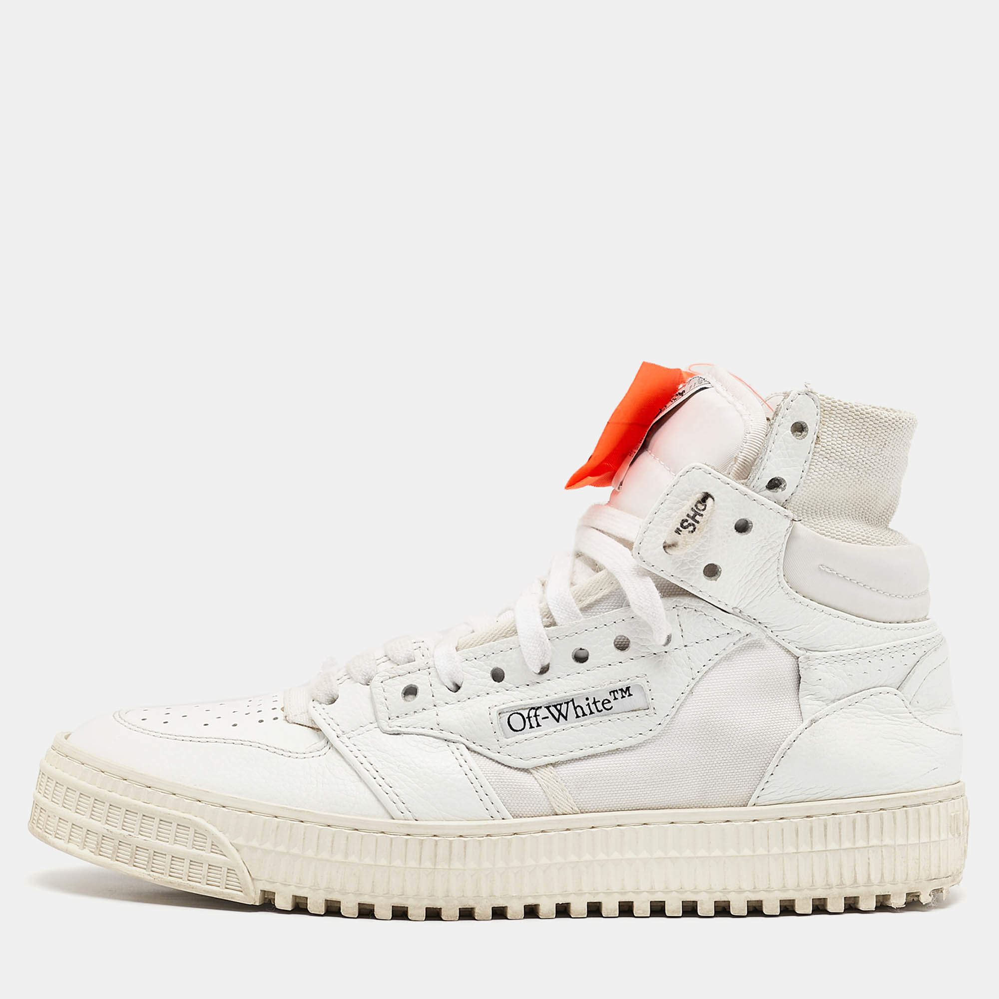 Off-White White Leather and Canvas 3.0 Off Court Sneakers Size 39