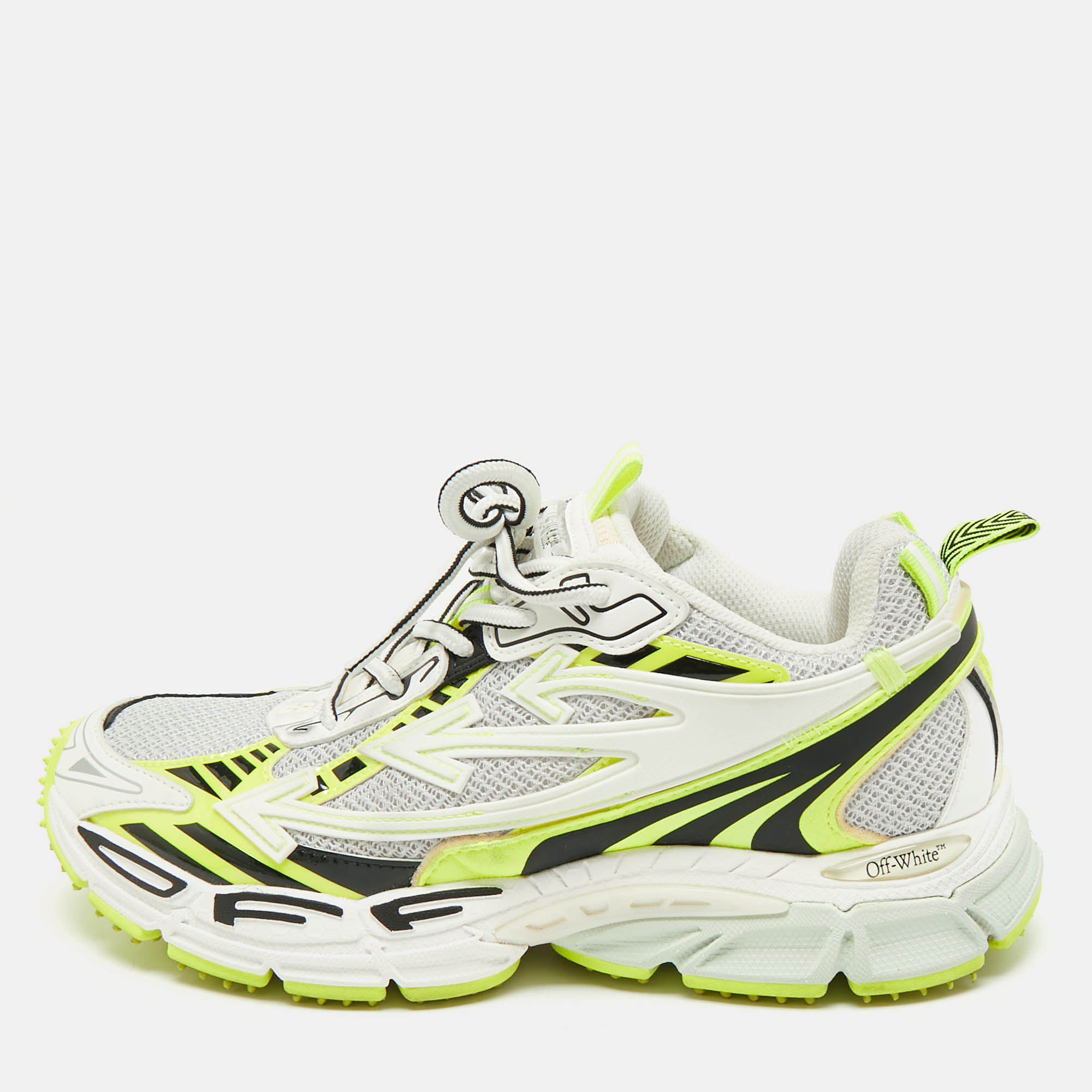 مملوكة مسبقًا Off-White Multicolor Fabric and Leather Be Right Back Lace Up Sneakers Size 40