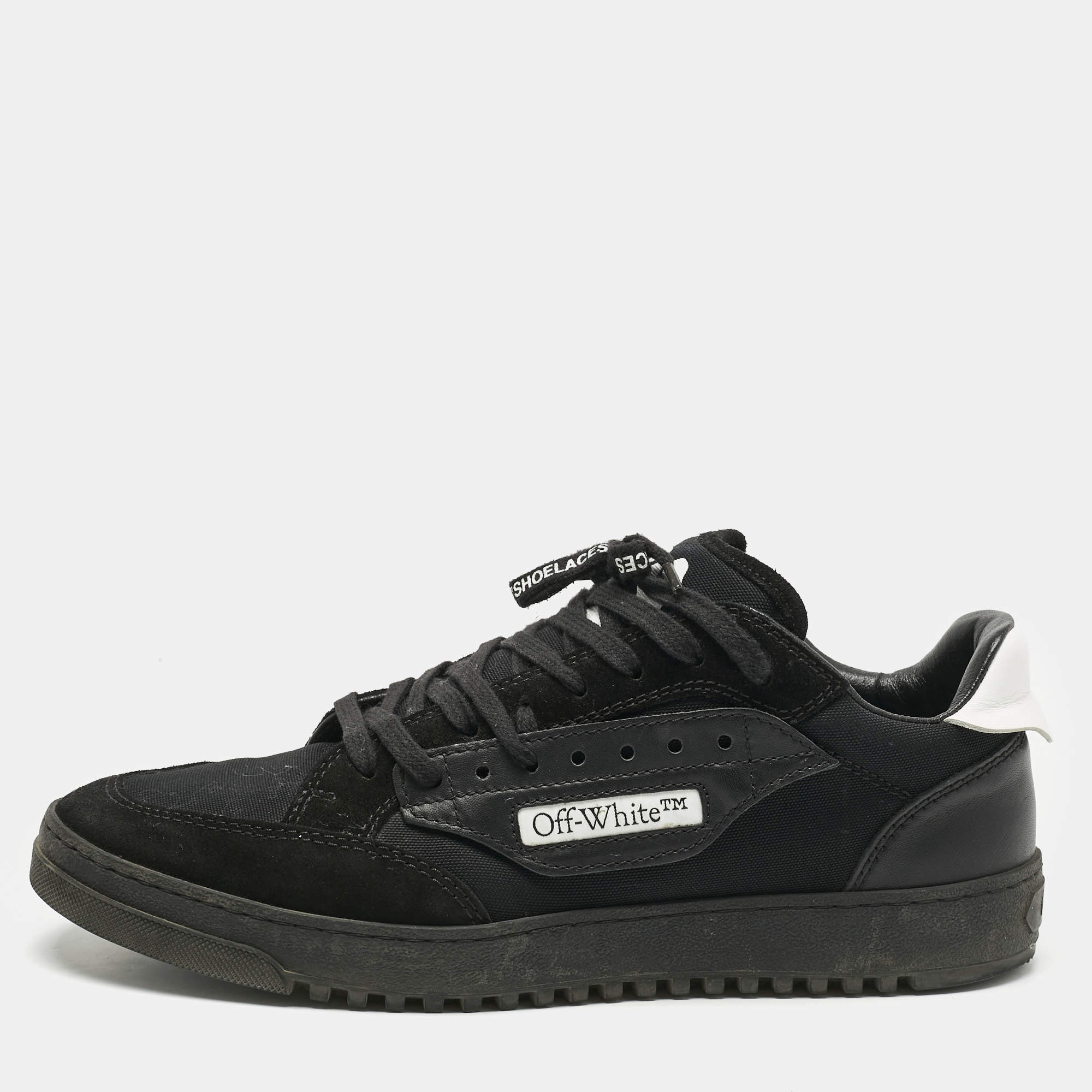 Off-White Black/White Canvas and Suede 5.0 Sneakers Size 42
