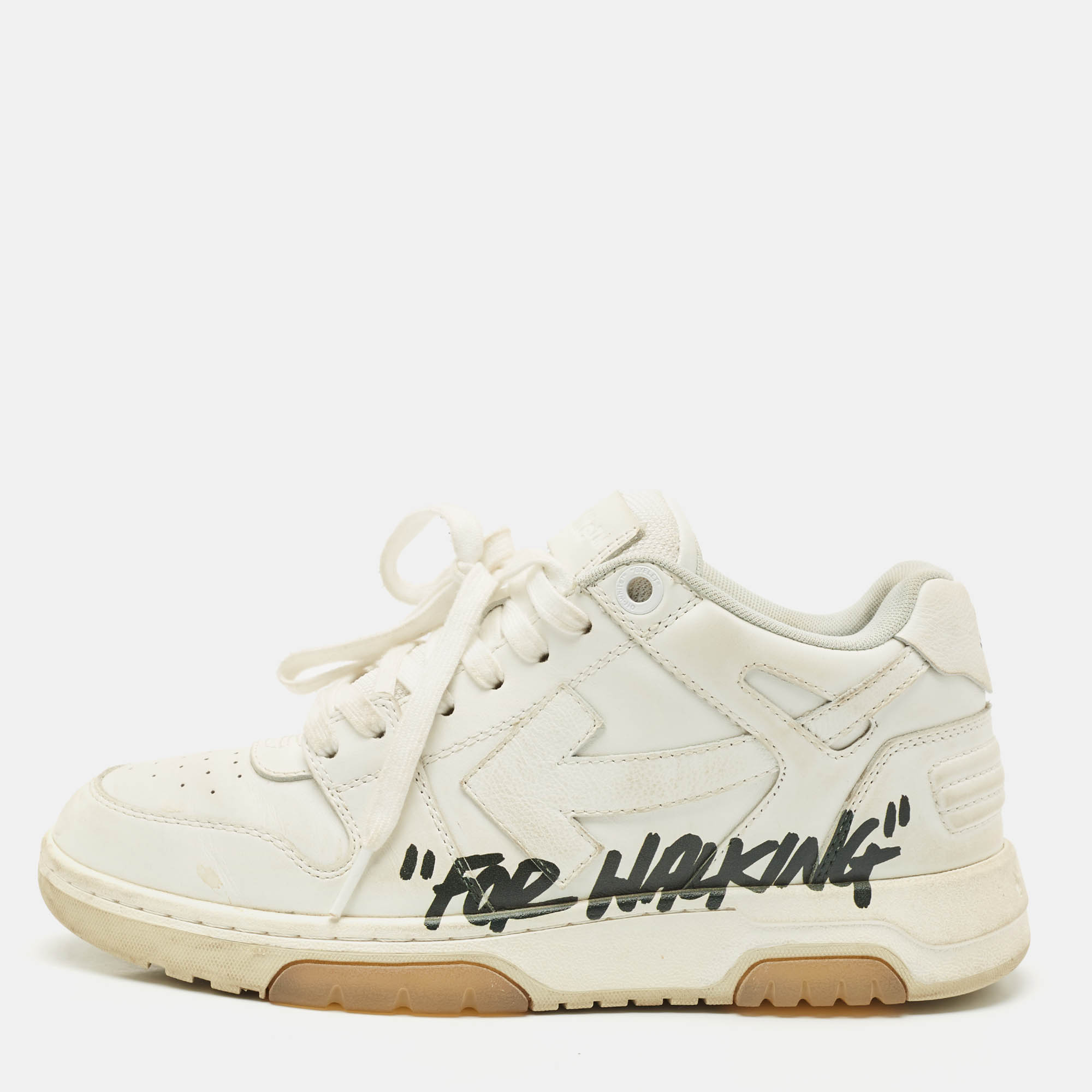 Pre Owned Off-White White Leather Out of Office Low Top Sneakers Size 40