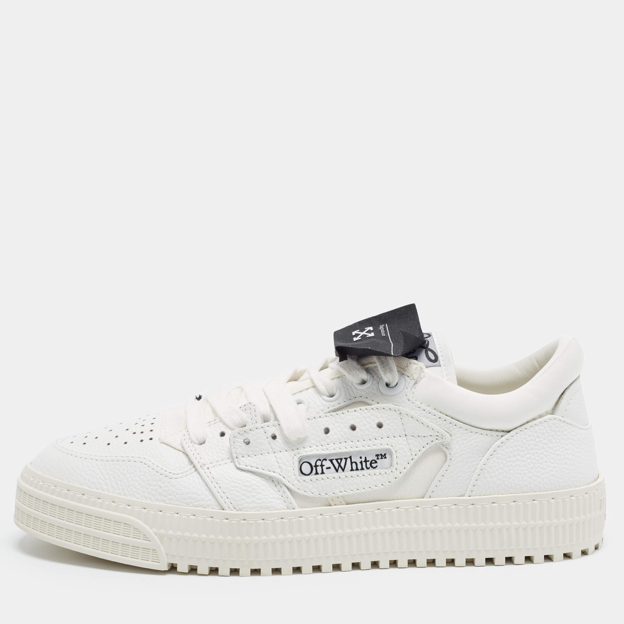 Pre Owned Off-White 3.0 Off Court Size 43 White Canvas and Leather Low Top Sneakers