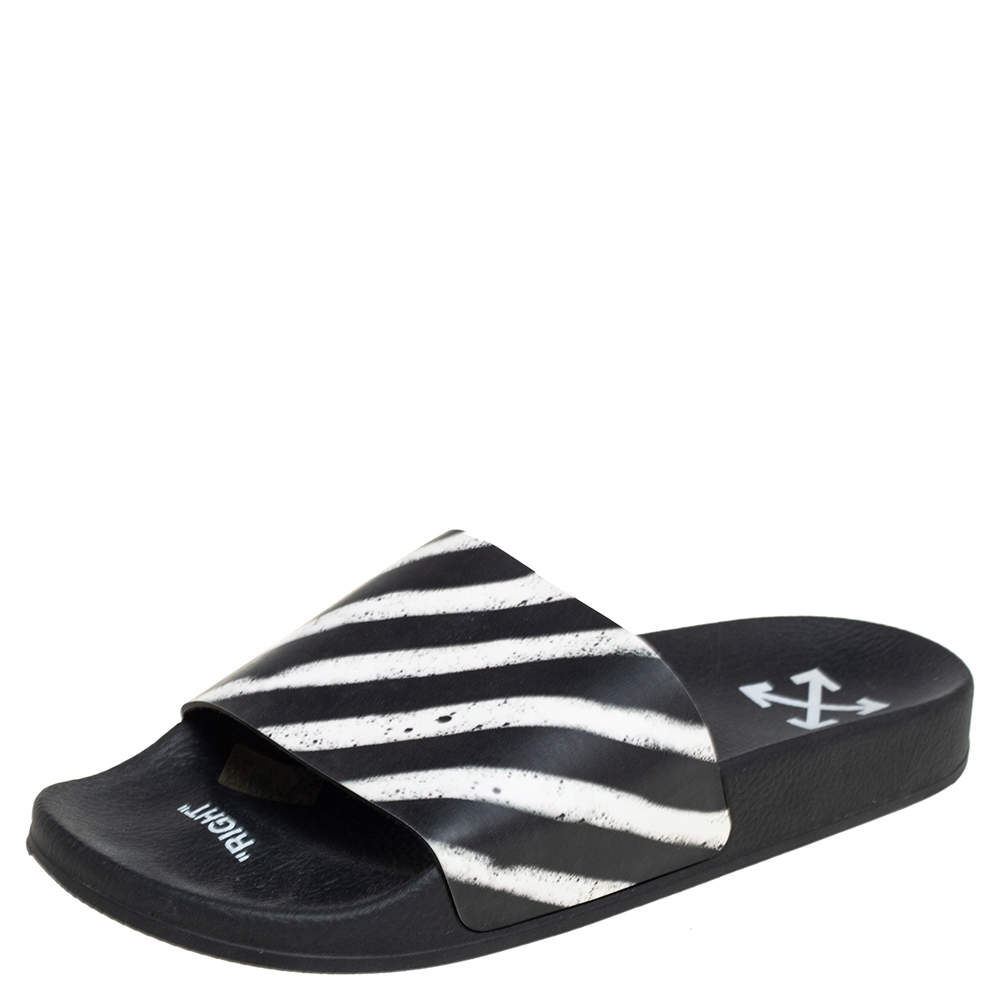 Off-White Off White/Black PVC Slide Sandals Size 41