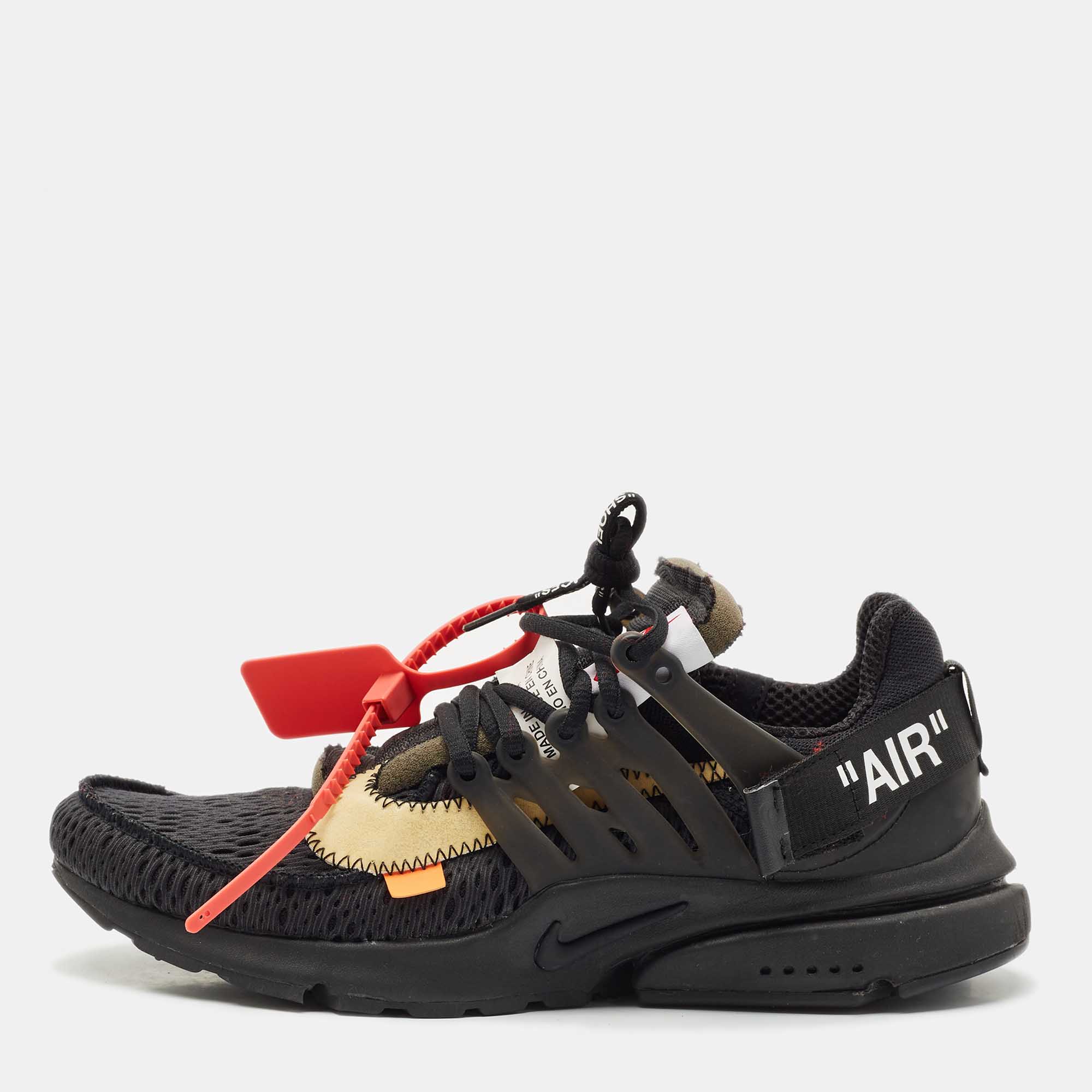 Pre Owned Off-White x Nike Black Mesh and Fabric Air Presto Sneakers Size 42.5