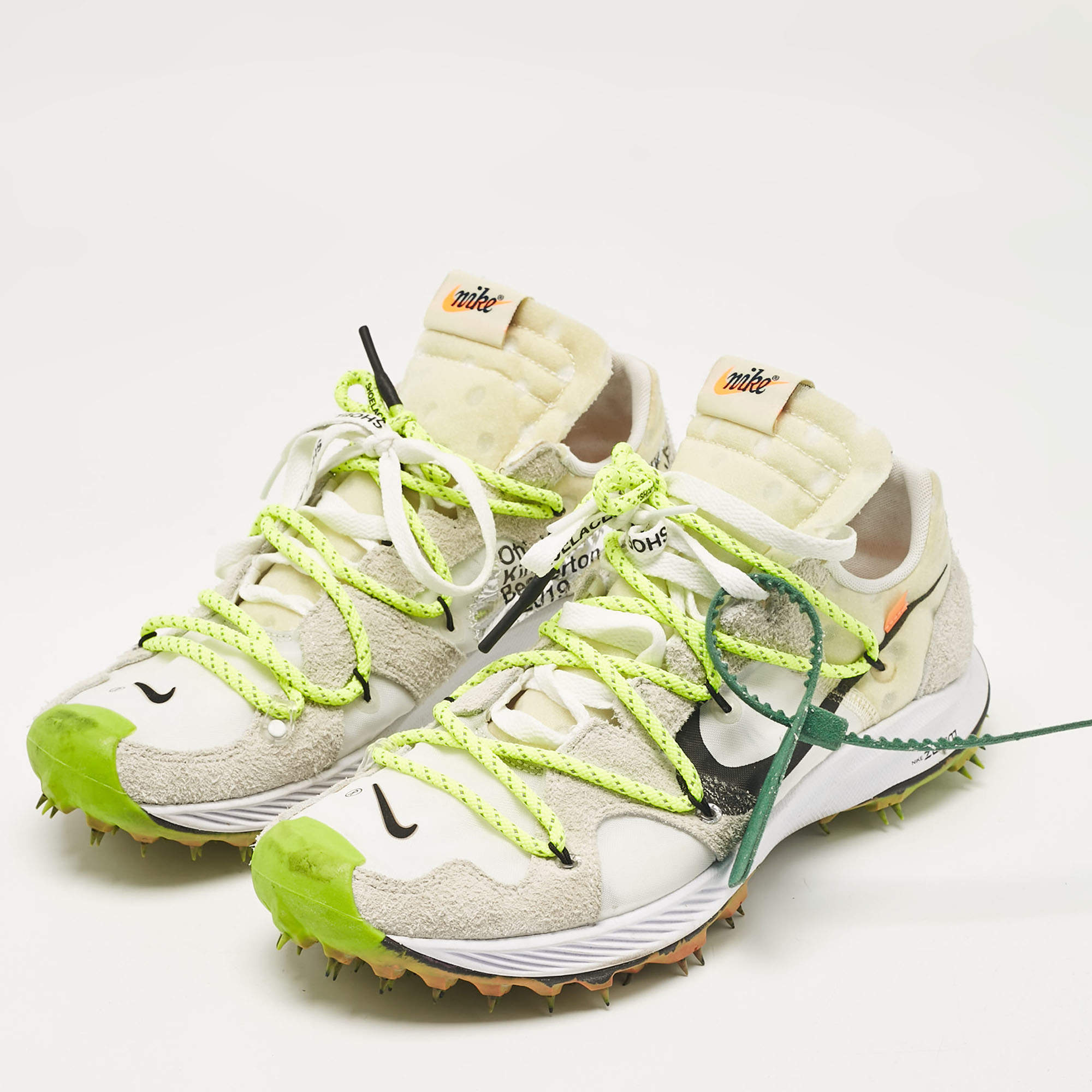 Off White x Nike Multicolor Neoprene Suede Kiger 5 Cloth Lace Up Sneakers 42.5 Off White x Nike TLC