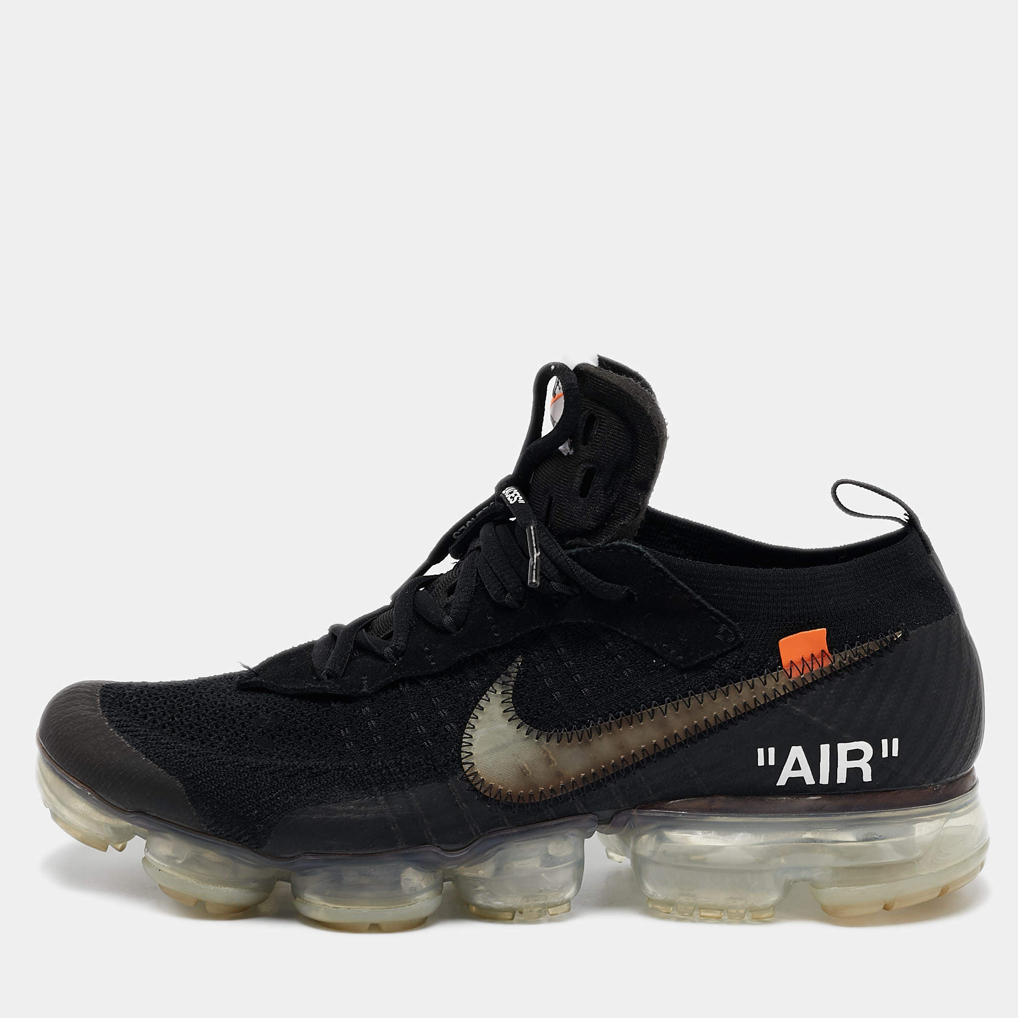 Off-White x Nike Black Fabric and Suede Air Max 90 Sneakers Size 44