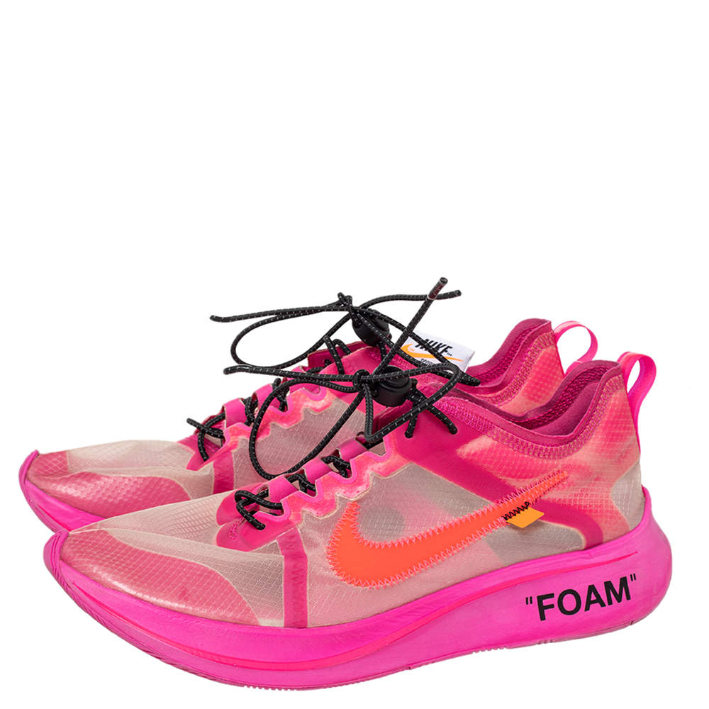 Nike x Off-White Pink Translucent Nylon And Polyurethane Zoom Fly Size 44.5 Off-White Nike TLC