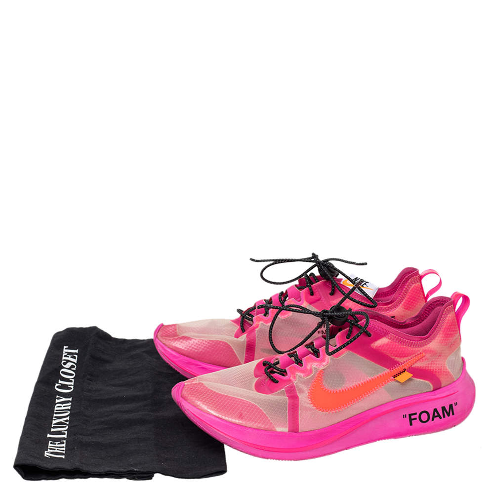 Off White X Nike Shocking Pink Translucent Nylon The 10 Nike Zoom Fly  Sneakers Size Off-White X Nike TLC 