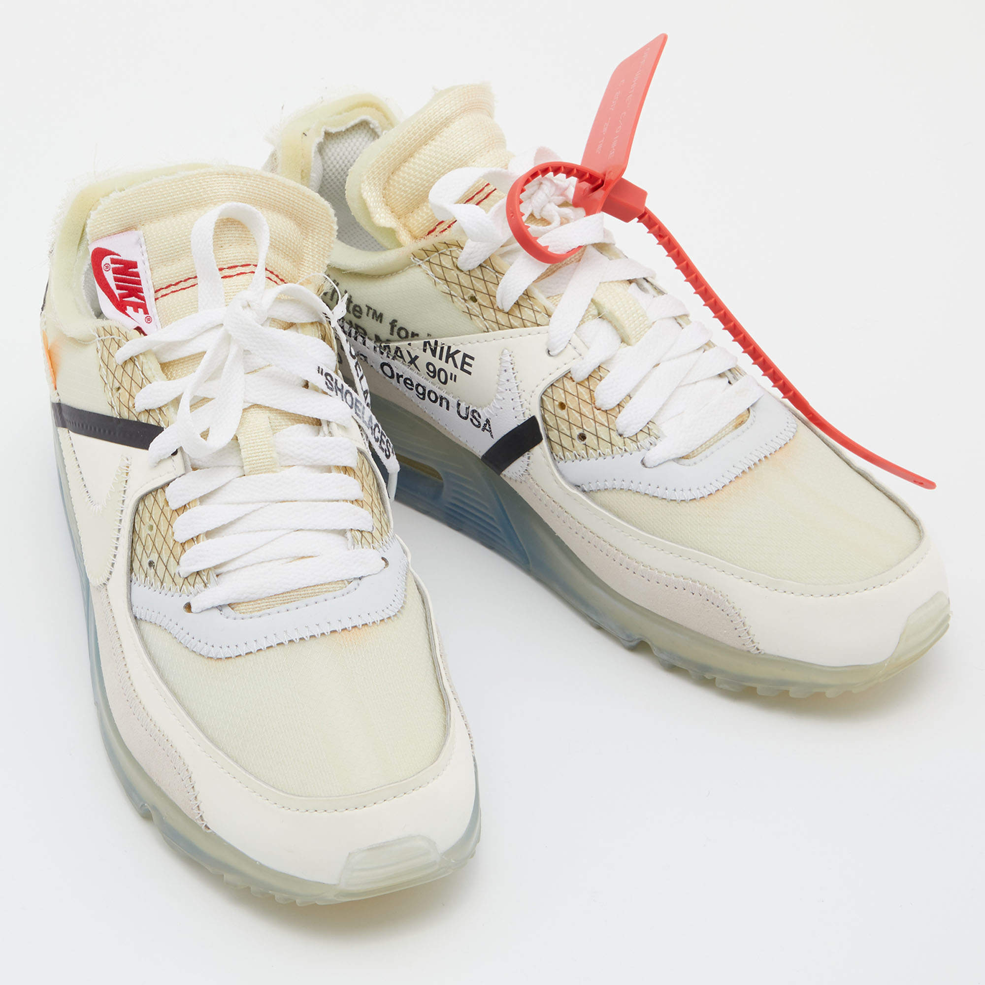 Off-White x Nike Off White Suede and Leather The 10 Air Max 90 Sneakers  Size 40