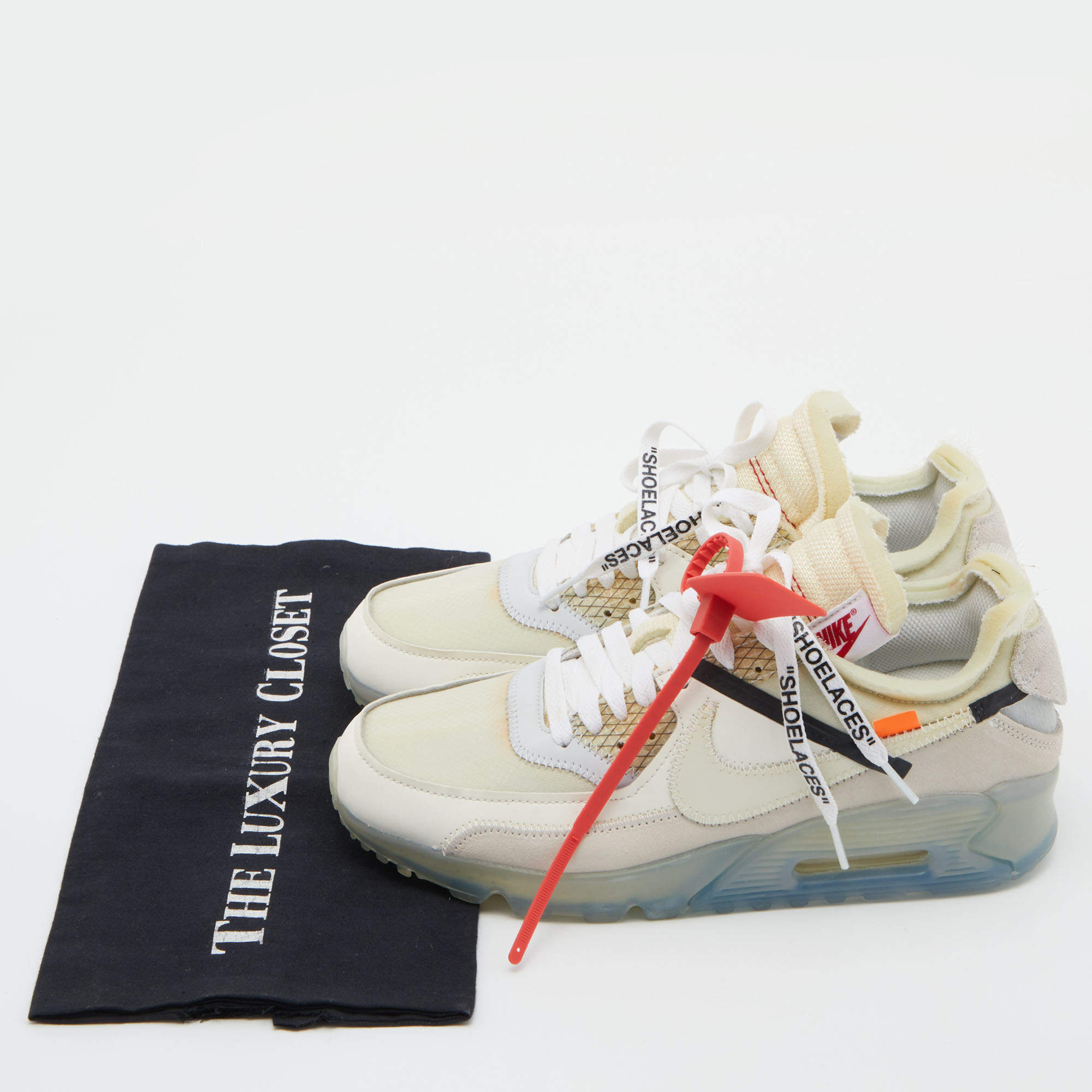 Off-White x Nike Off White Suede and Leather The 10 Air Max 90 Sneakers  Size 40