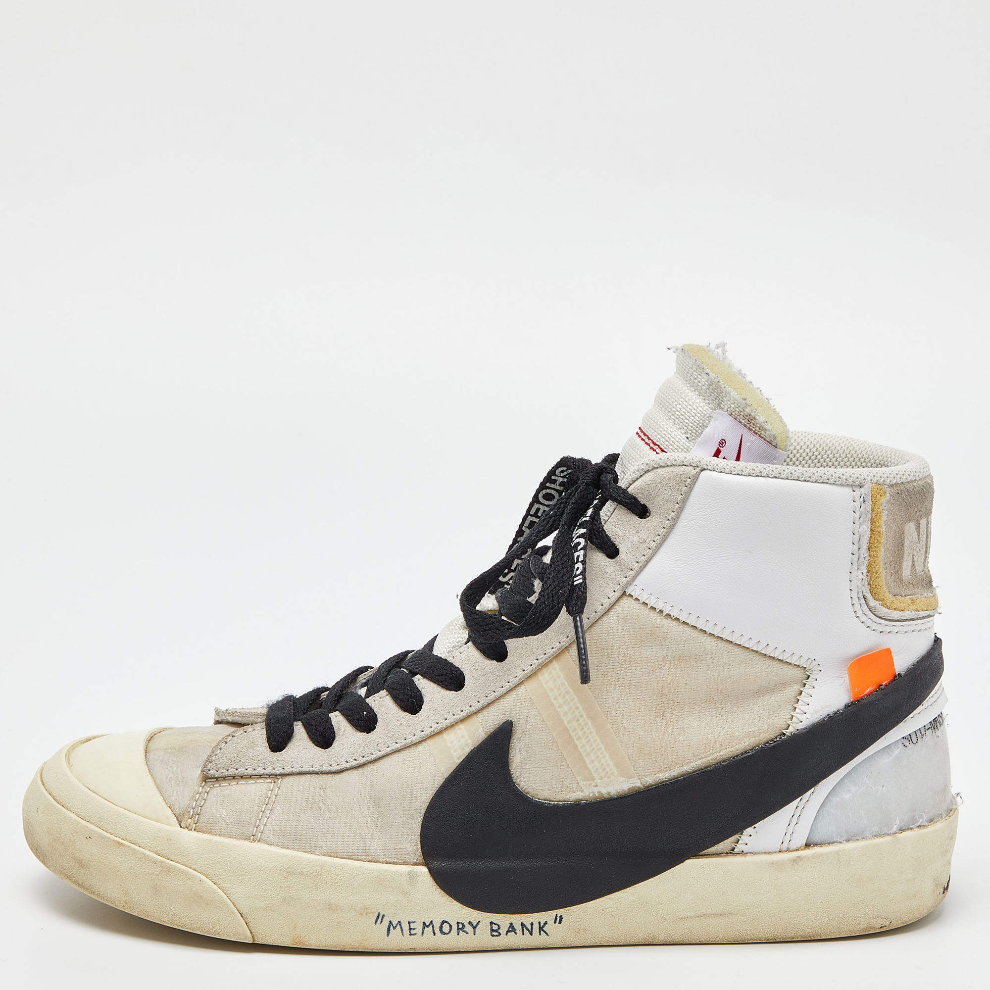 Off-White x Nike Off White Suede,Mesh and Leather Mid Blazer Lace Up ...