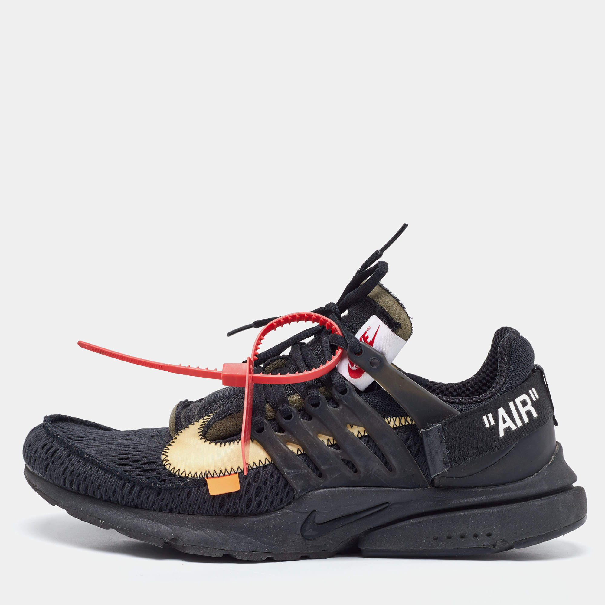 Off White x Nike Black Mesh Fabric Air Presto Sneakers Size 45