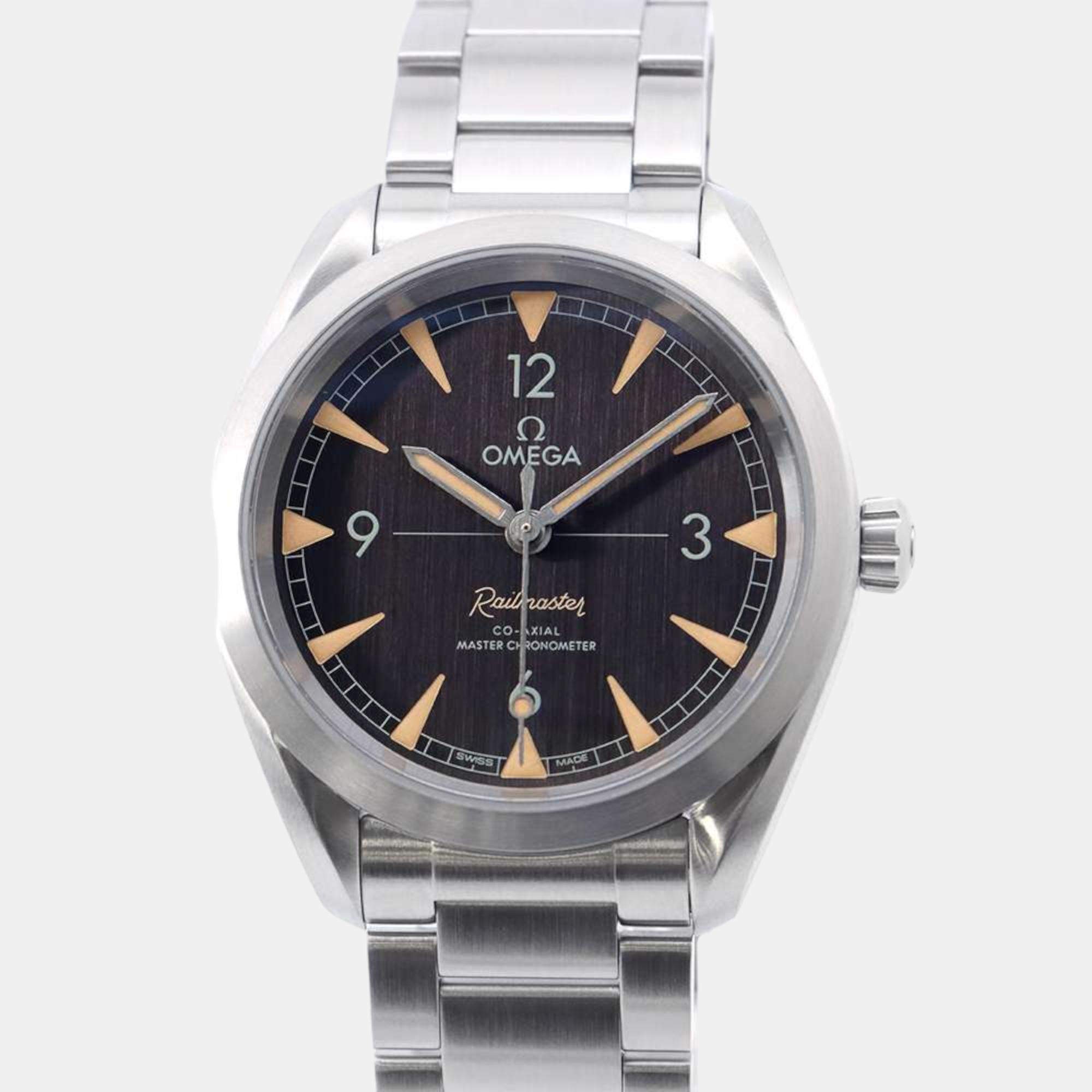 Omega Black Stainless Steel Seamaster 220.10.40.20.01.001 Automatic Men's Wristwatch 40 mm