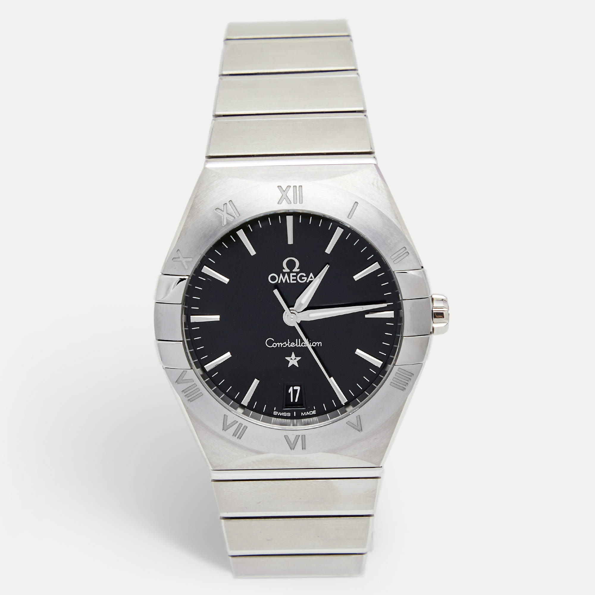 Omega Black Stainless Steel Constellation 131.10.36.60.01.001 Unisex Wristwatch 36 mm