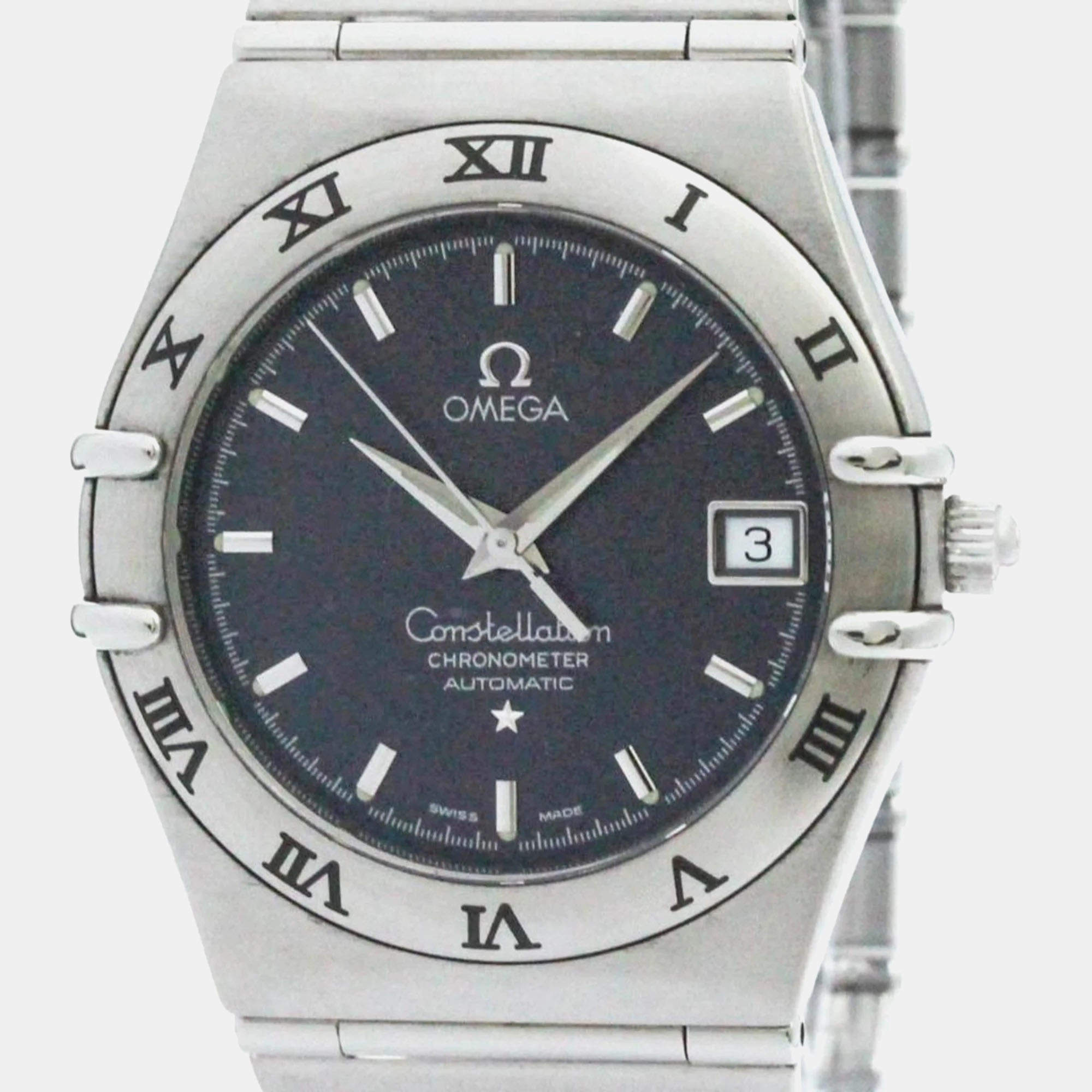 Omega Grey Stainless Steel Constellation 1502.40 Automatic Men's Wristwatch 35 mm