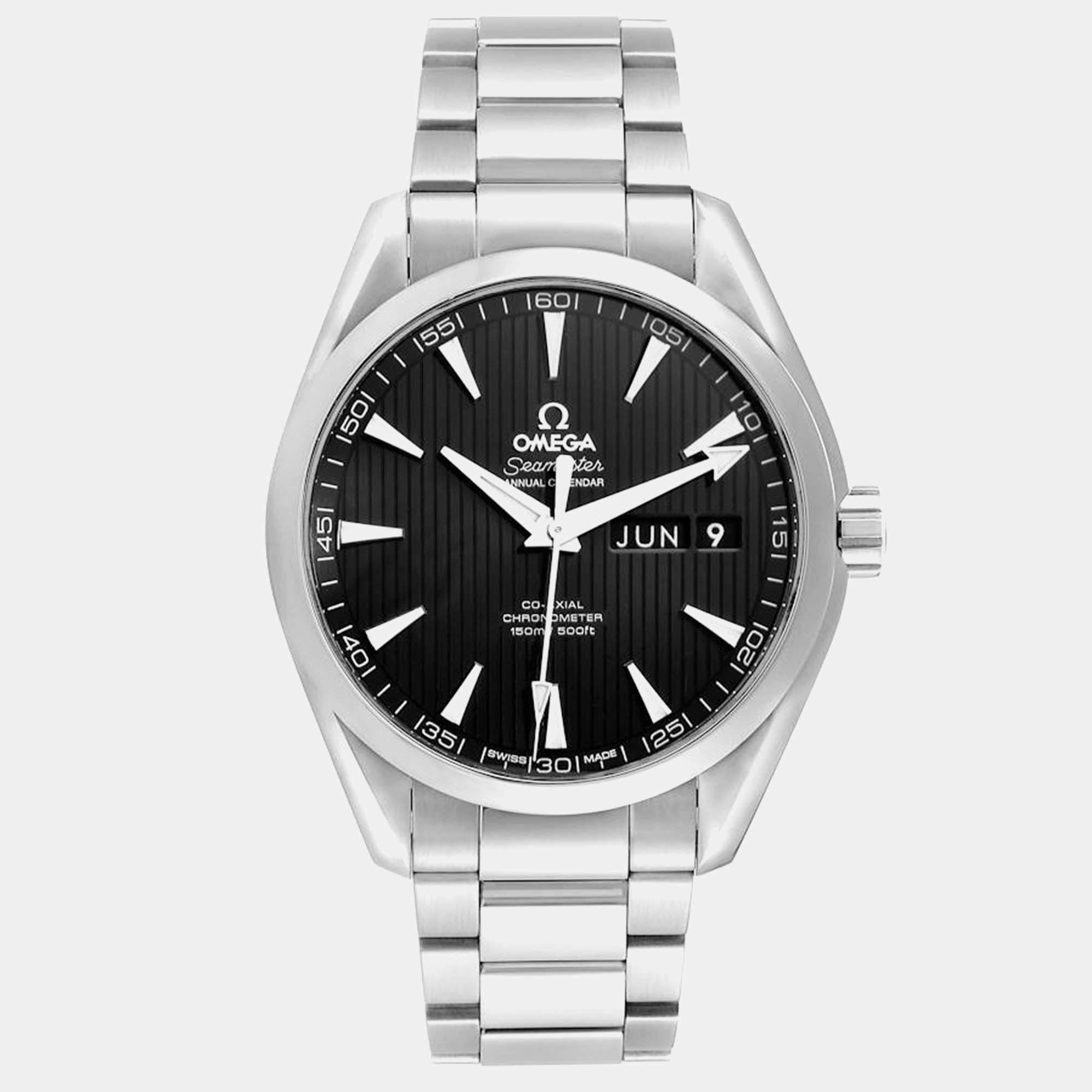 Omega Black Stainless Steel Seamaster Aqua Terra 231.10.43.22.01.002 Automatic Men's Wristwatch 43 mm