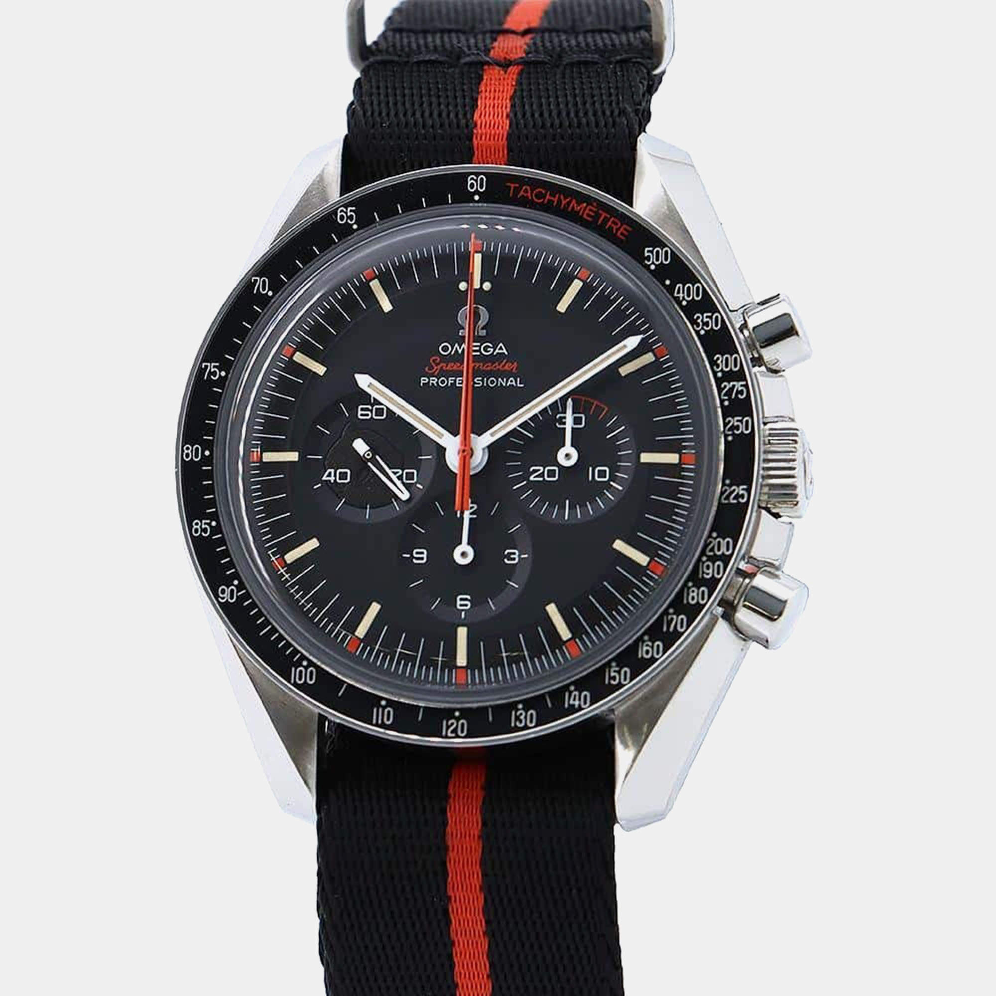 Omega Black Stainless Steel Speedmaster 311.12.42.30.01.001 Automatic Men's Wristwatch 42 mm