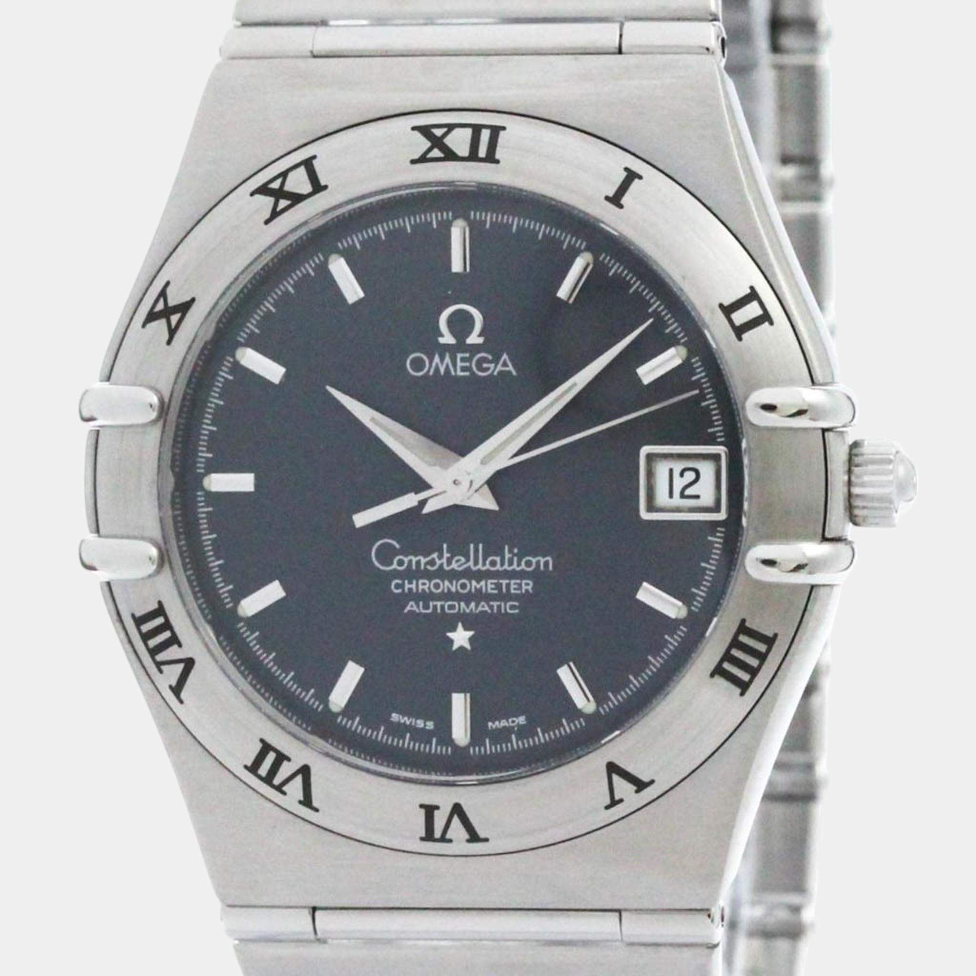 Omega Grey Stainless Steel Constellation 1502.40 Automatic Men's Wristwatch 35 mm