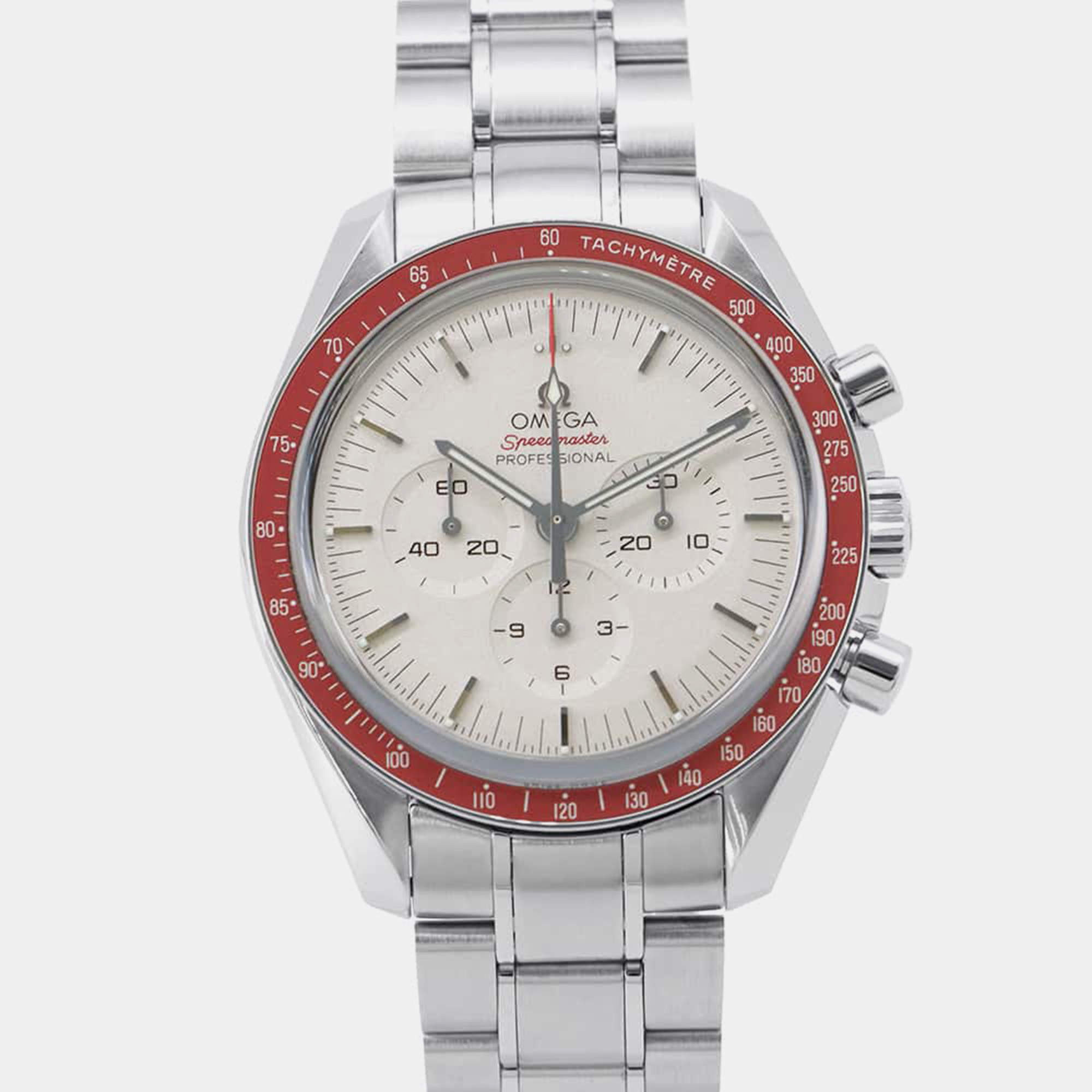 Omega Gray Dial Stainless Steel Speedmaster Tokyo Wristwatch 42 mm