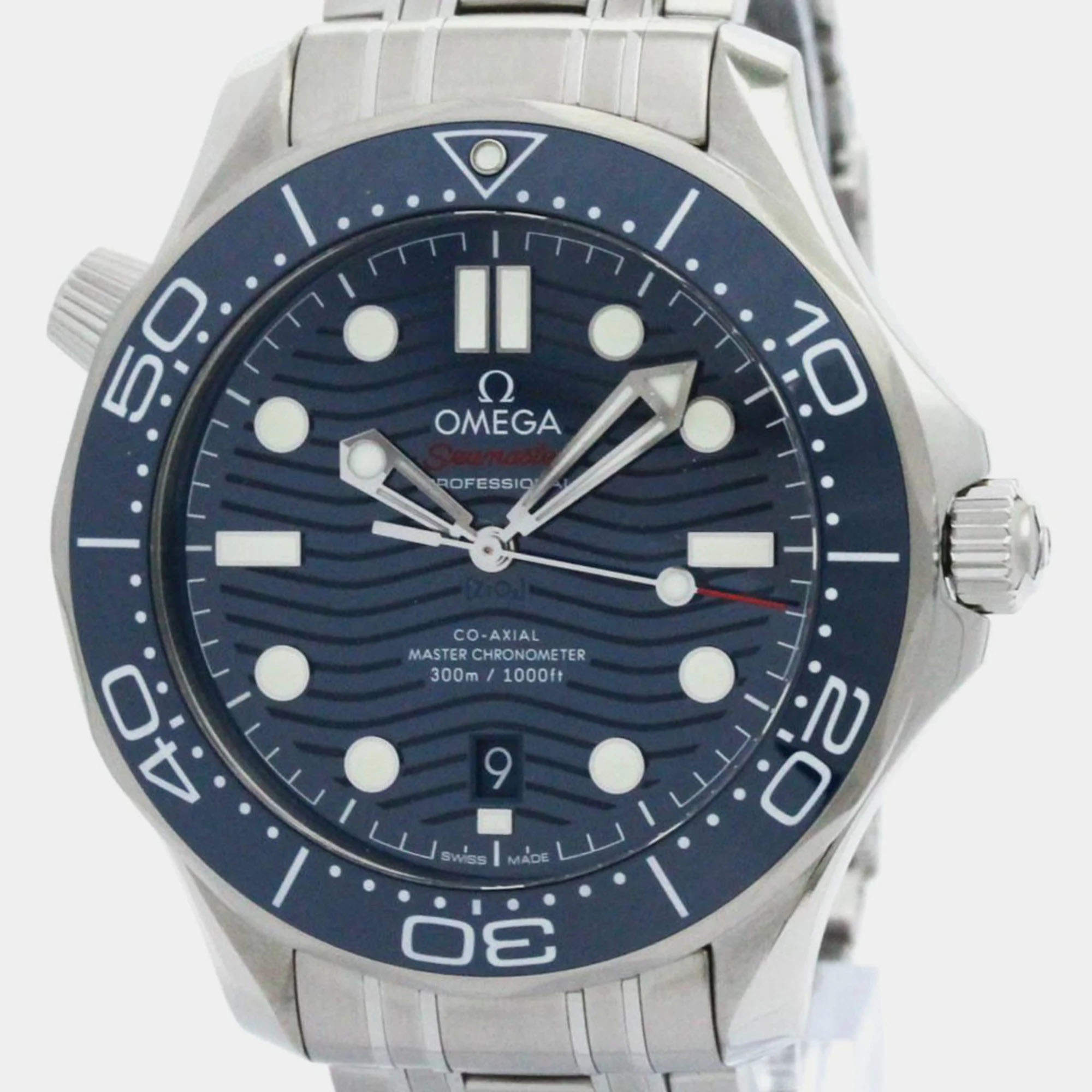 Omega Blue Stainless Steel Seamaster 210.30.42.20.03.001 Automatic Men's Wristwatch 42 mm