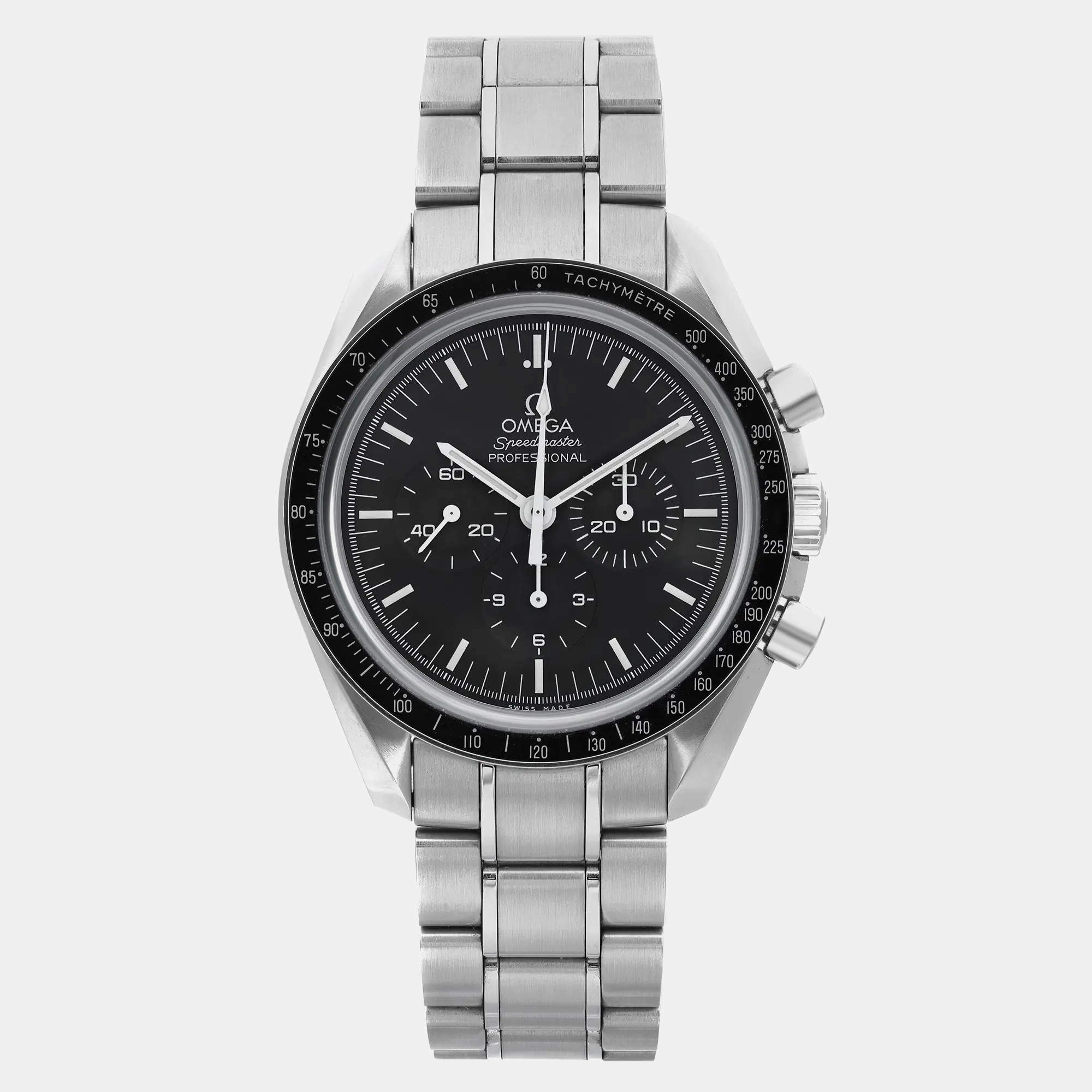 Omega Black Stainless Steel Speedmaster Professional Moonwatch 311.30.42.30.01.006 Manual Winding Men's Wristwatch 42mm