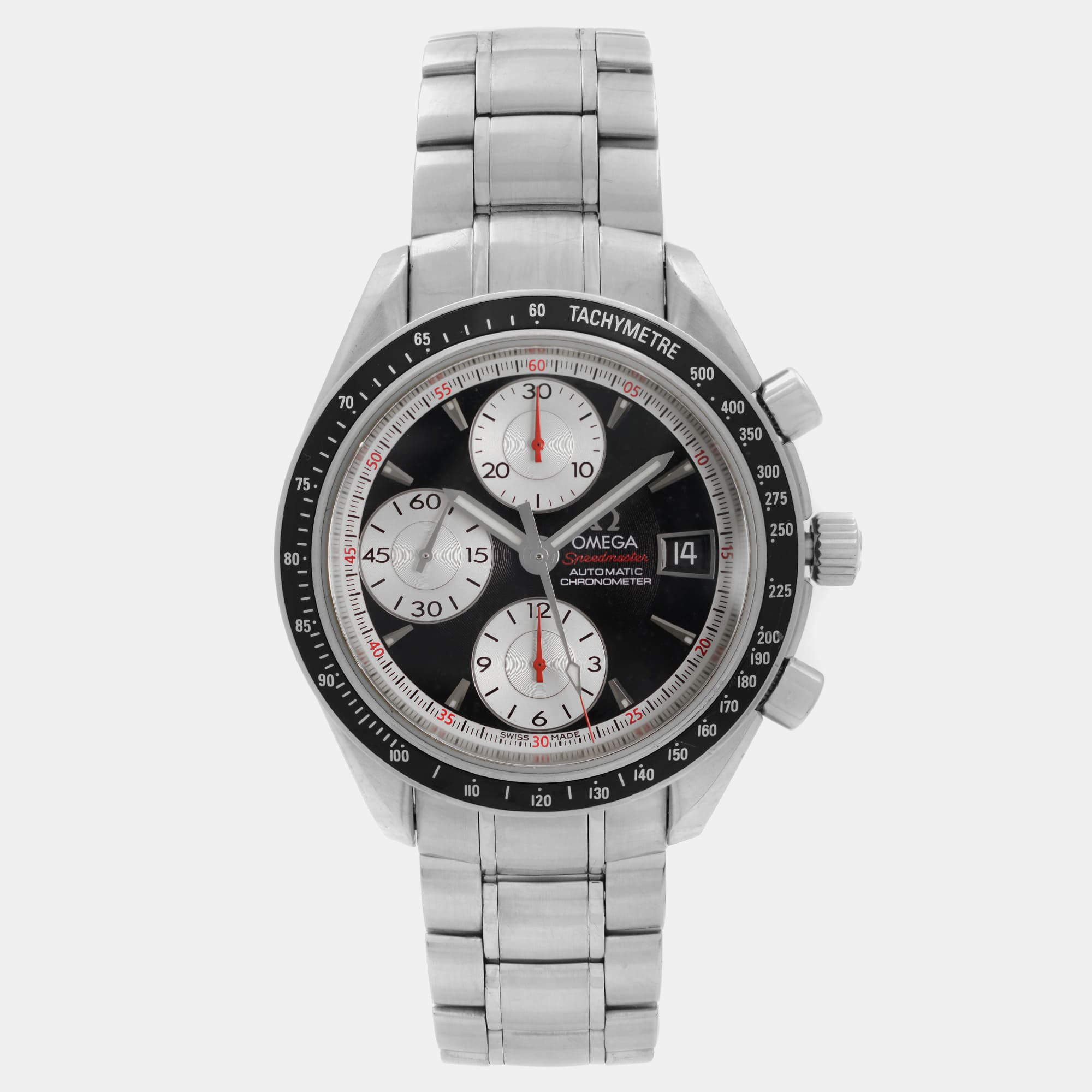 Omega Black Stainless Steel Speedmaster 3210.51.00 Automatic Men's Wristwatch 40 mm