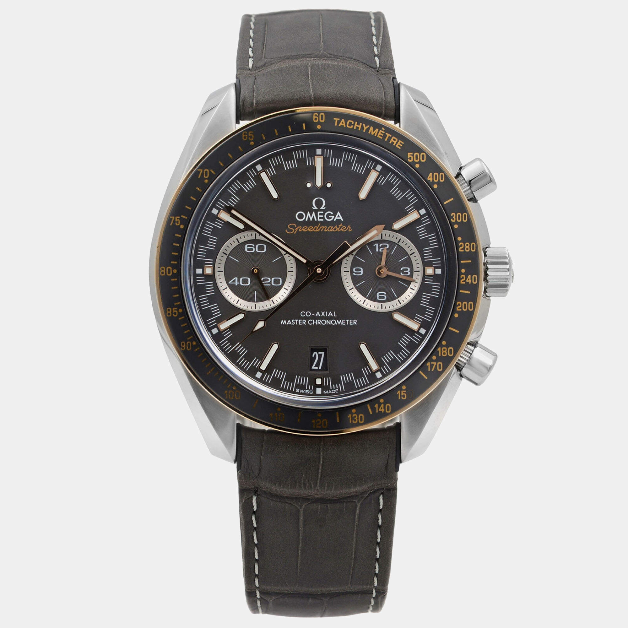 Omega Grey Stainless Steel Speedmaster Racing 329.23.44.51.06.001 Automatic Men's Wristwatch 44 mm