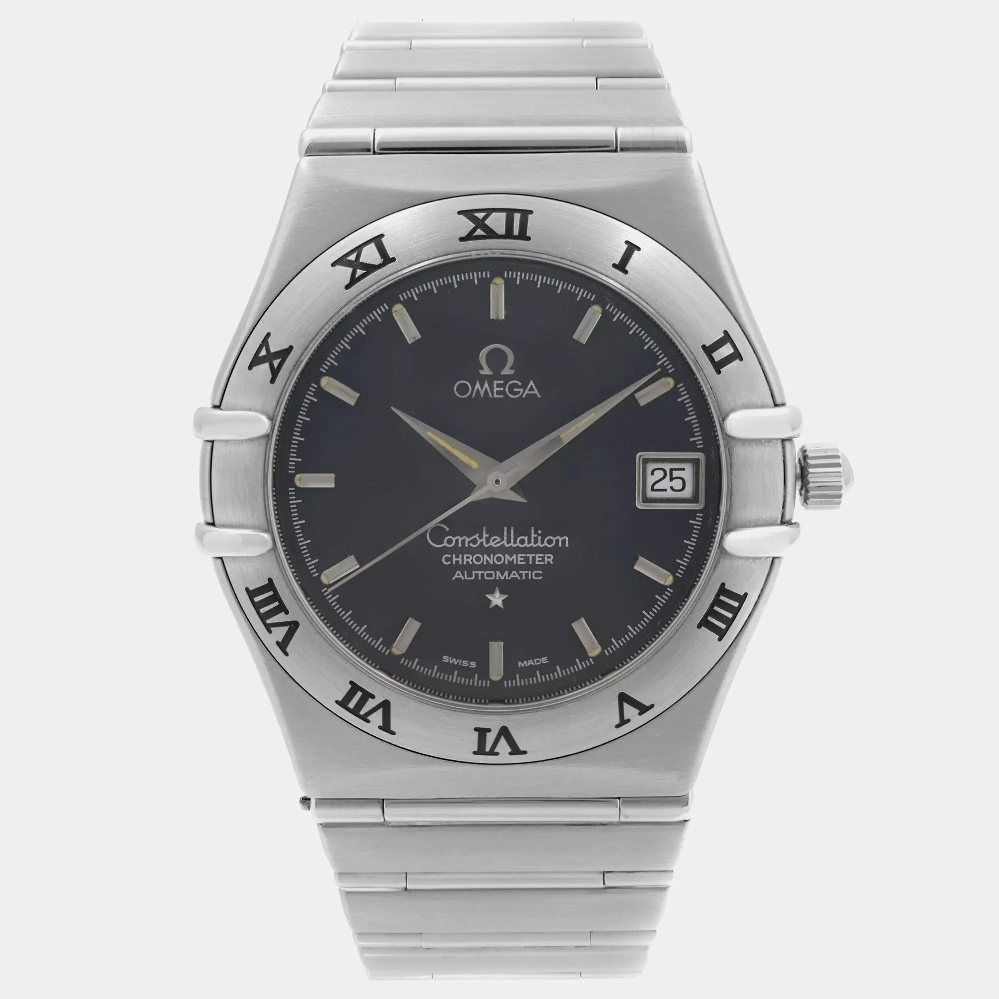 Omega Blue Stainless Steel Constellation 368.1201 Automatic Men's Wristwatch 35 mm 