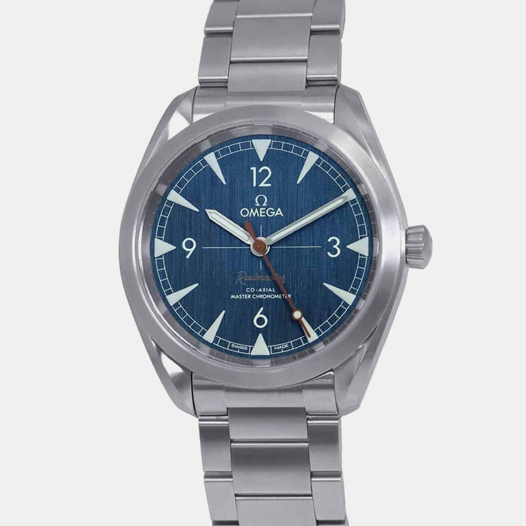 Omega Blue Stainless Steel Seamaster Automatic Men's Wristwatch 40 mm
