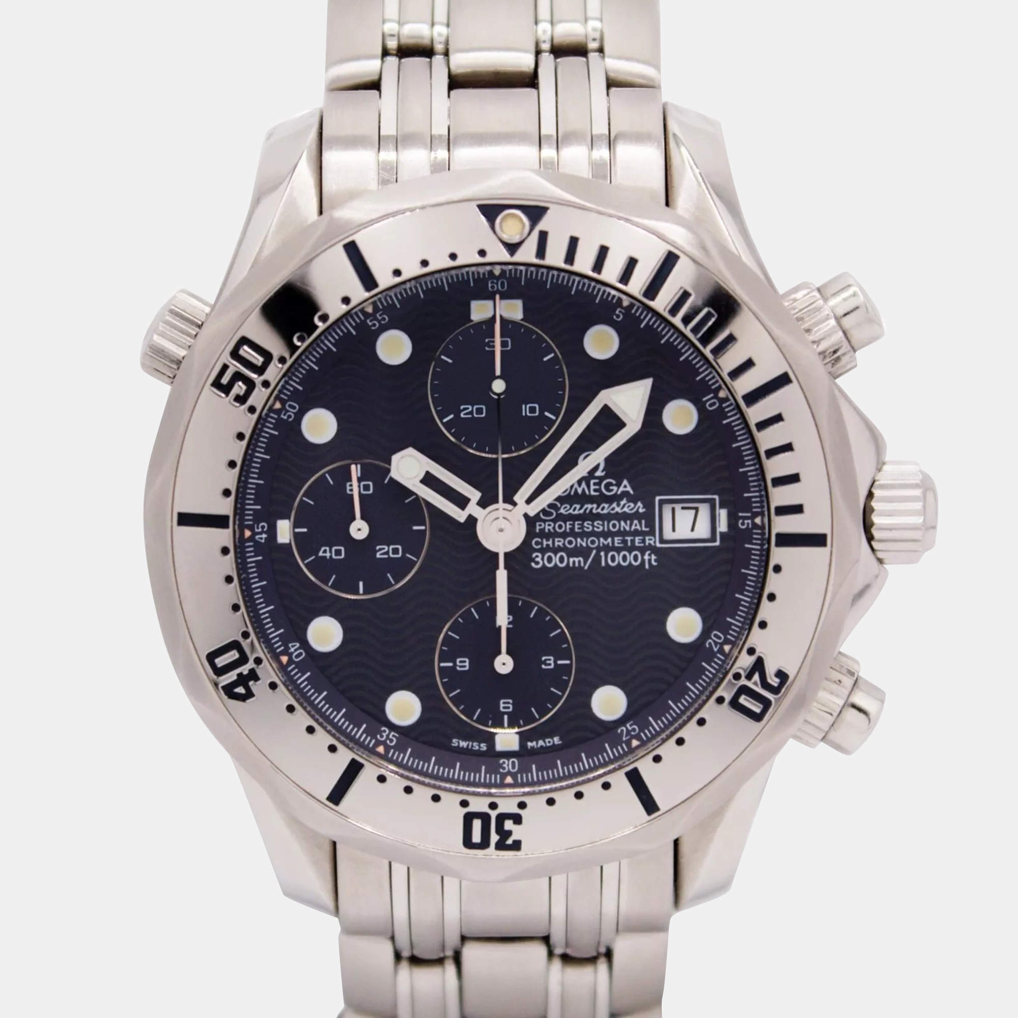 Omega Blue Stainless Steel Seamaster 2598.80 Automatic Men's Wristwatch 40 mm