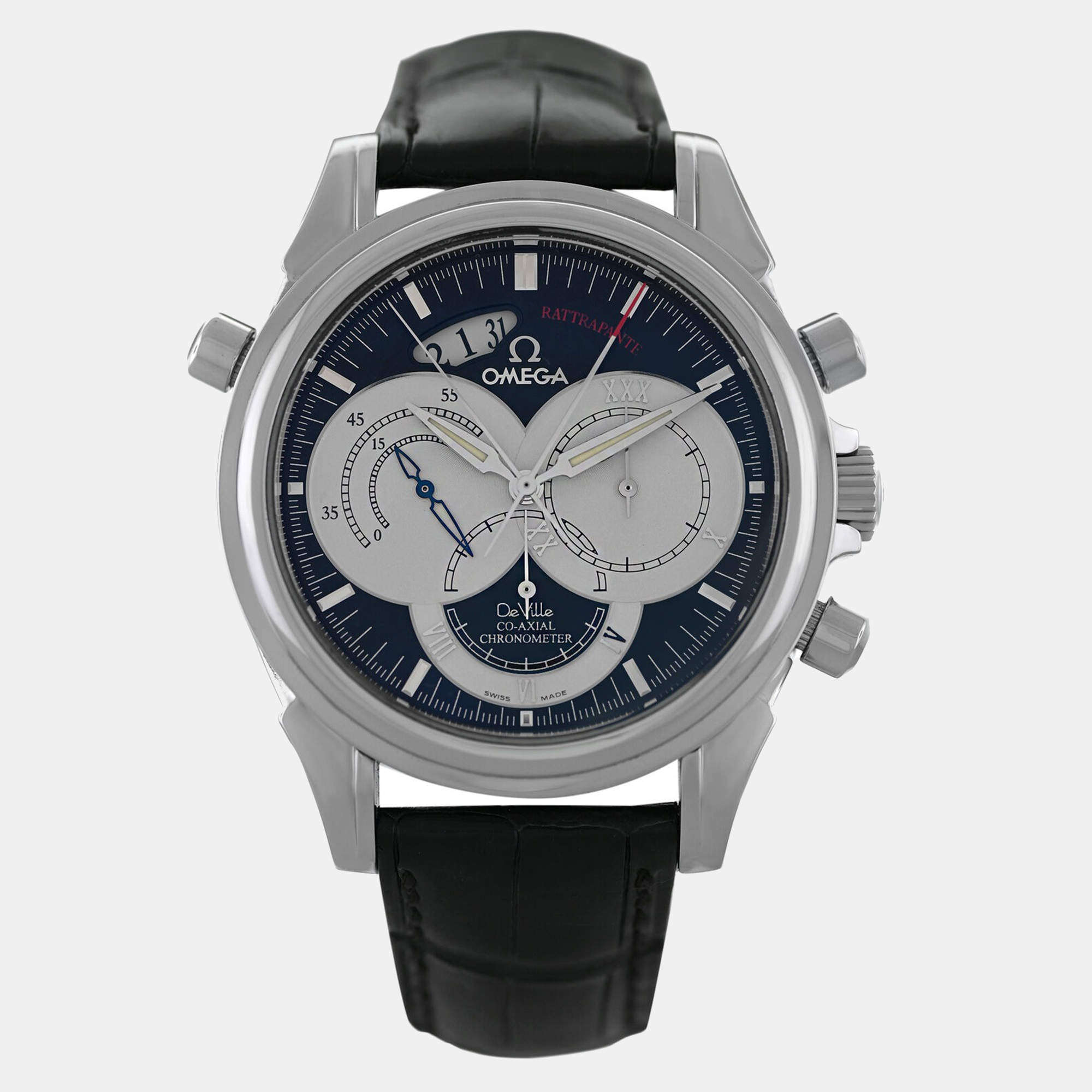 Omega Black Stainless Steel De Ville 4847.50.31 Automatic Men's Wristwatch 41 mm