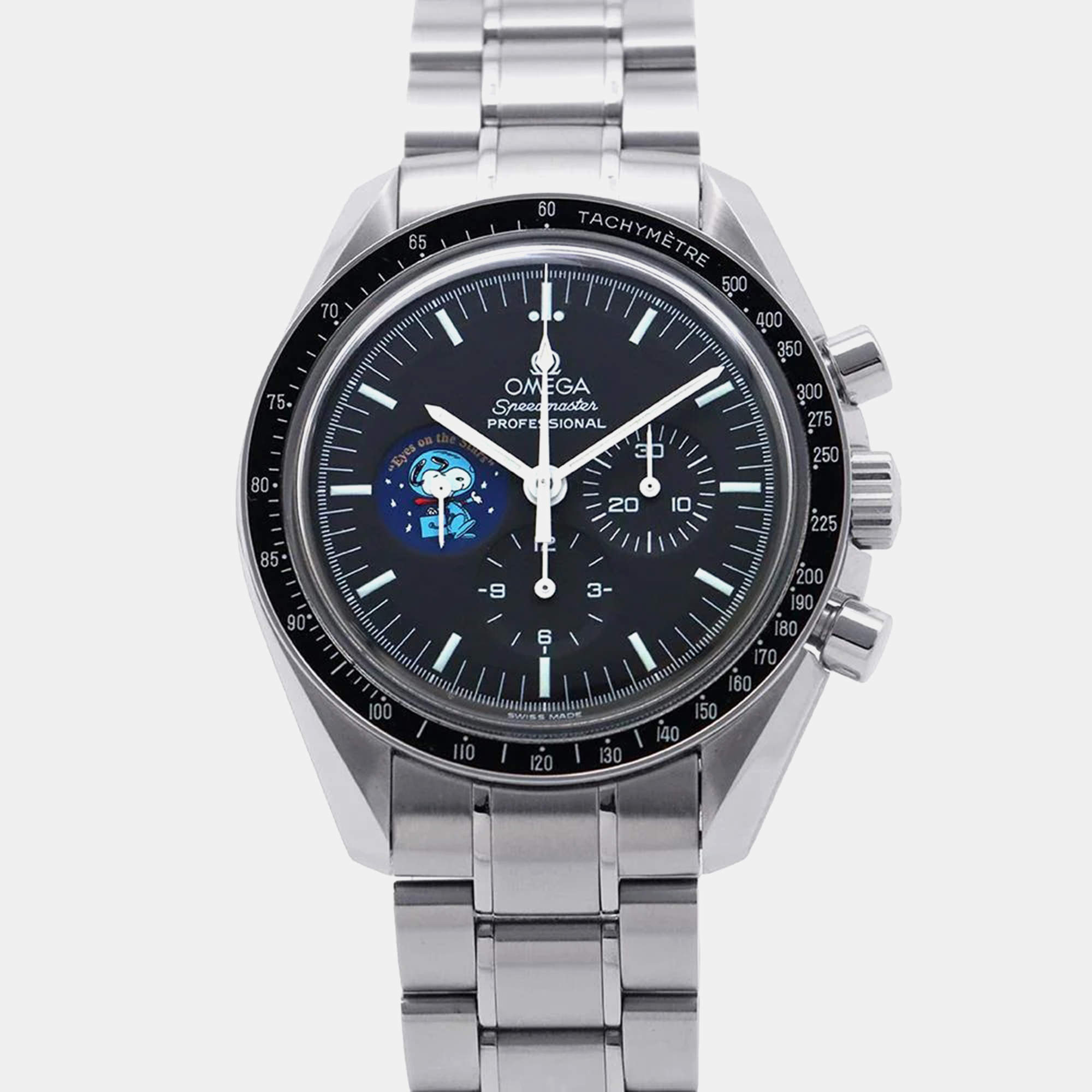 Omega Black Stainless Steel Speedmaster Professional 3578.51.00 Manual Winding Men's Wristwatch 42mm