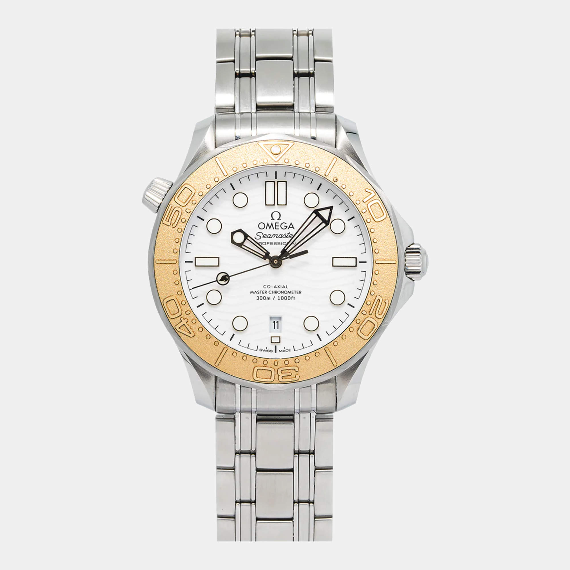 Omega Seamaster 522.21.42.20.04.001 Automatic White 18k Yellow Gold Stainless Steel Men's Wristwatch 43 mm