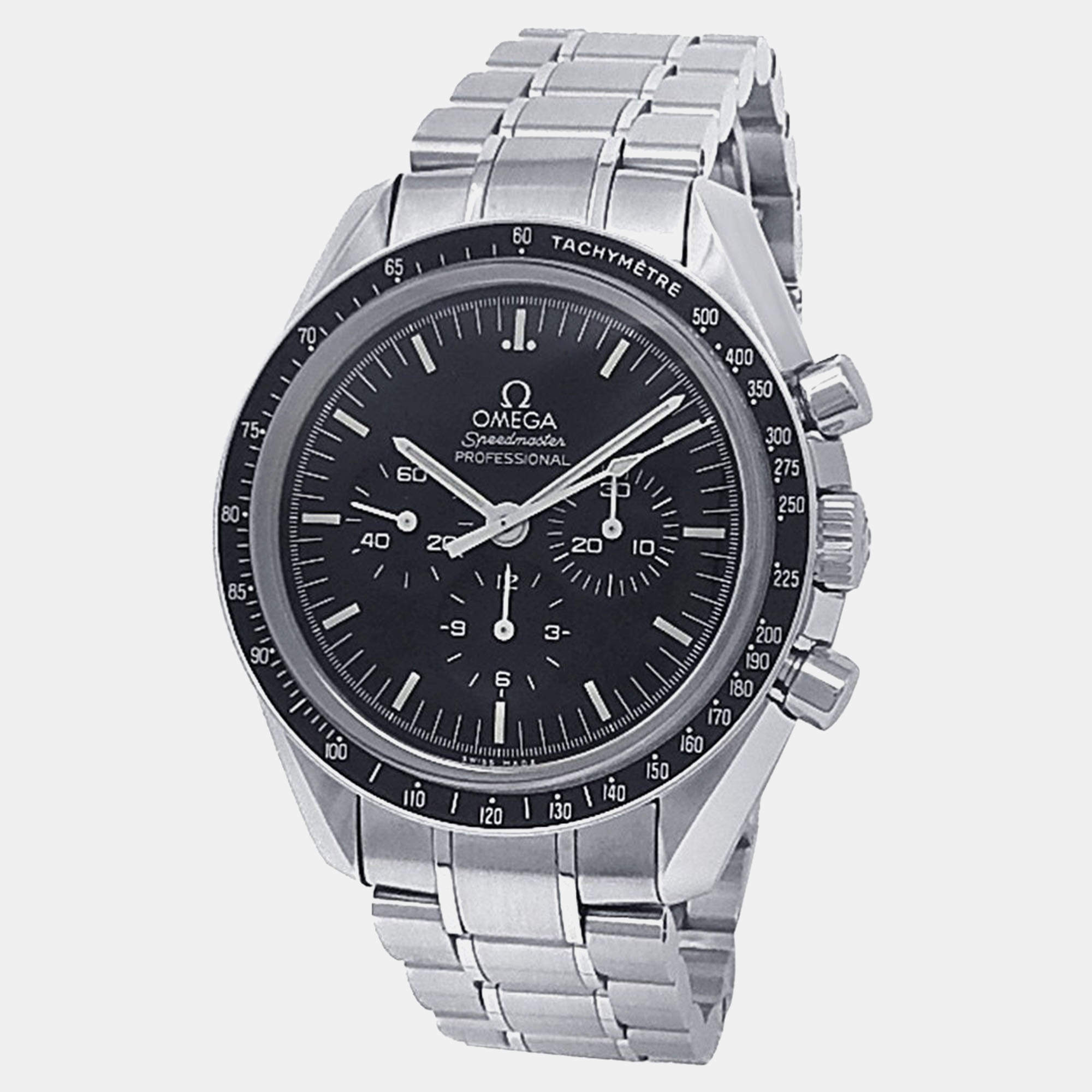 Pre Owned Omega Speedmaster Moonwatch 311.30.42.30.01.006 Black Stainless Steel Men’s Wristwatch 42 mm