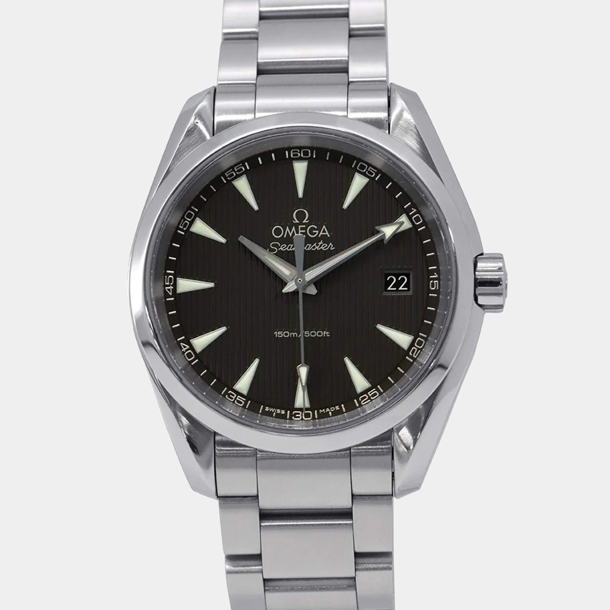 Pre Owned Omega Seamaster Aqua Terra 231.10.39.60.06.001 Quartz Grey Stainless Steel Men's Wristwatch 38.5 mm
