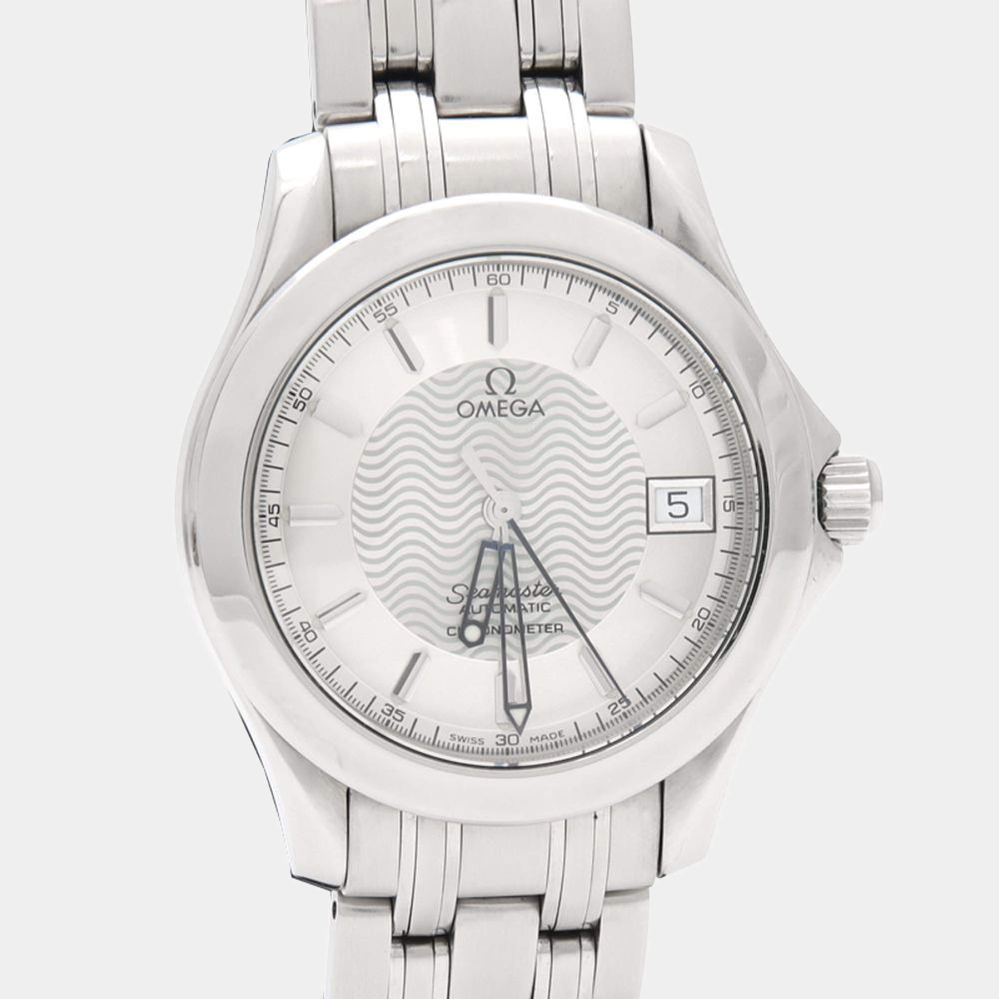 مملوكة مسبقًا ساعة يد رجالية أوميغا سيماستر أوتوماتيك ستانلس ستيل 36 مم