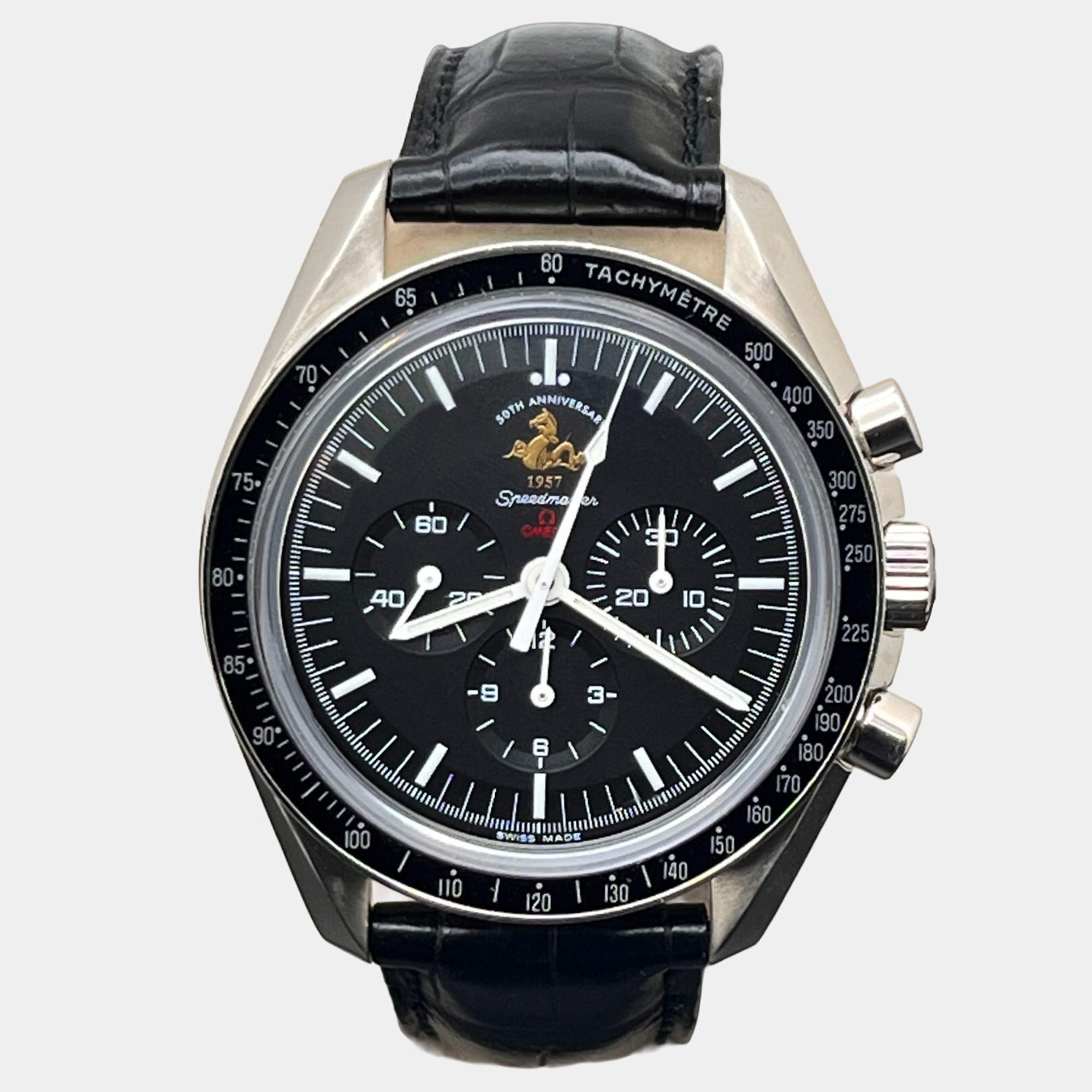 Pre Owned Omega Speedmaster Professional Moonwatch 311.30.42.30.01.001 Automatic Black Stainless Steel Men's Wristwatch 42 mm